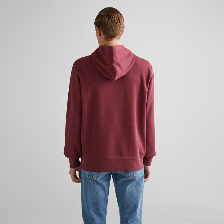 GANT Erkek Bordo Regular Fit Kapüşonlu Logolu Sweatshirt