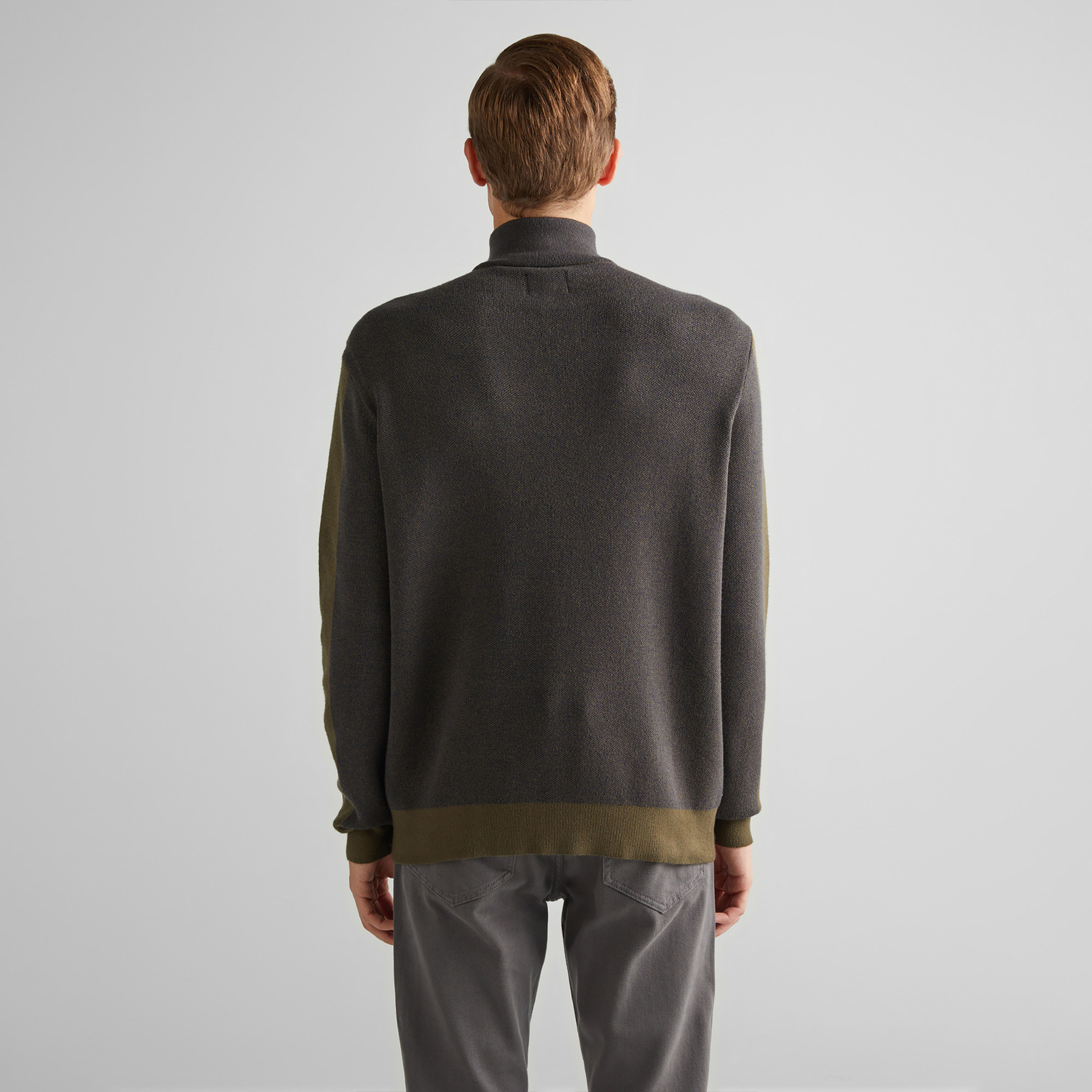 GANT Erkek Yeşil Relaxed Fit Yarım Fermuarlı Kazak