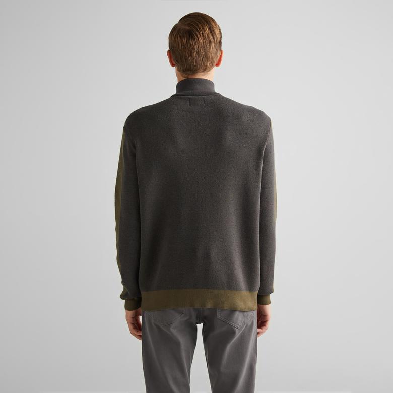 GANT Erkek Yeşil Relaxed Fit Yarım Fermuarlı Kazak