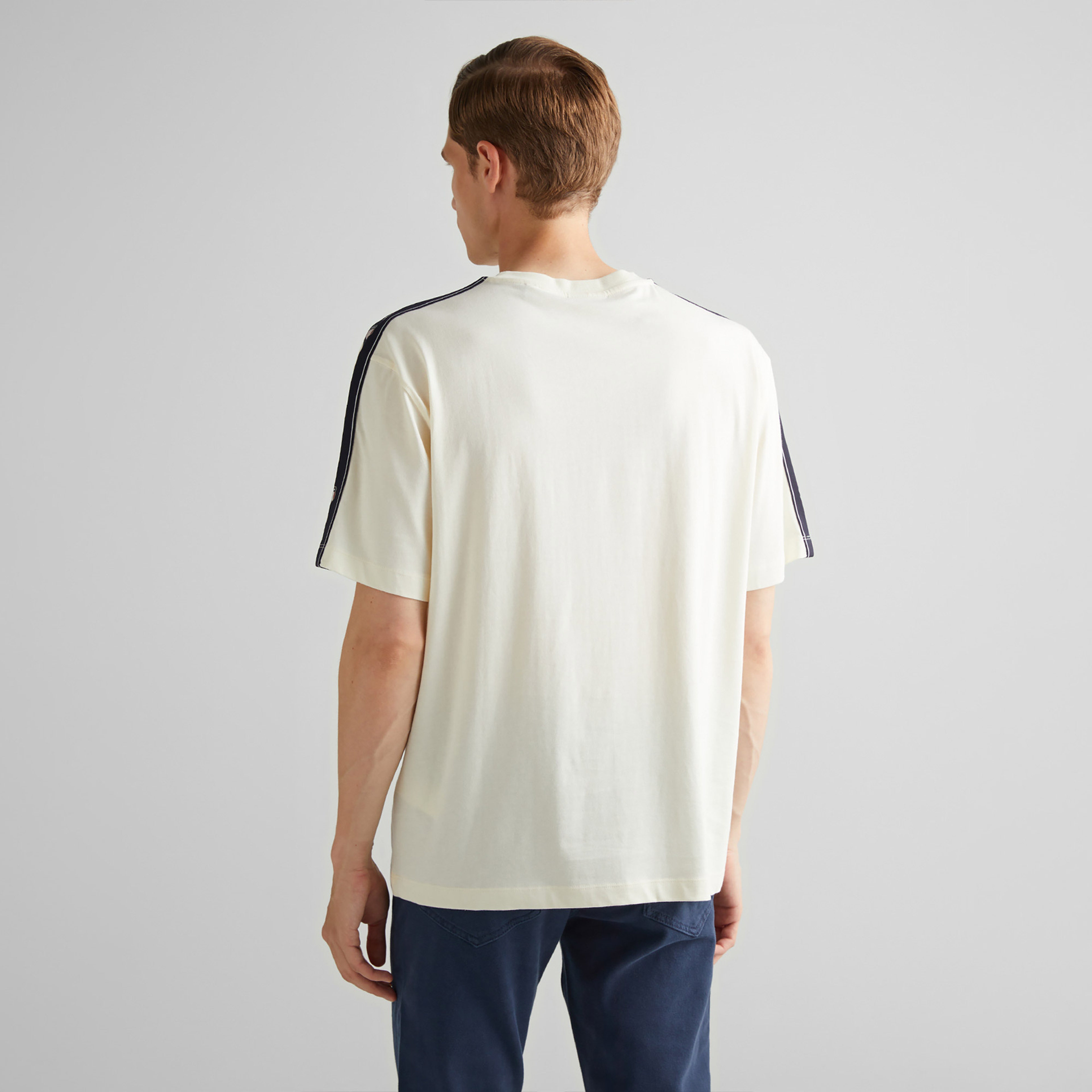 GANT Erkek Krem Relaxed Fit Bisiklet Yaka T-Shirt
