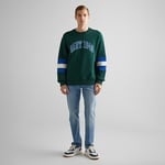GANT Erkek Yeşil Relaxed Fit Bisiklet Yaka Renk Bloklu Sweatshirt