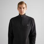 GANT Erkek Siyah Relaxed Fit Yarım Fermuarlı Kazak