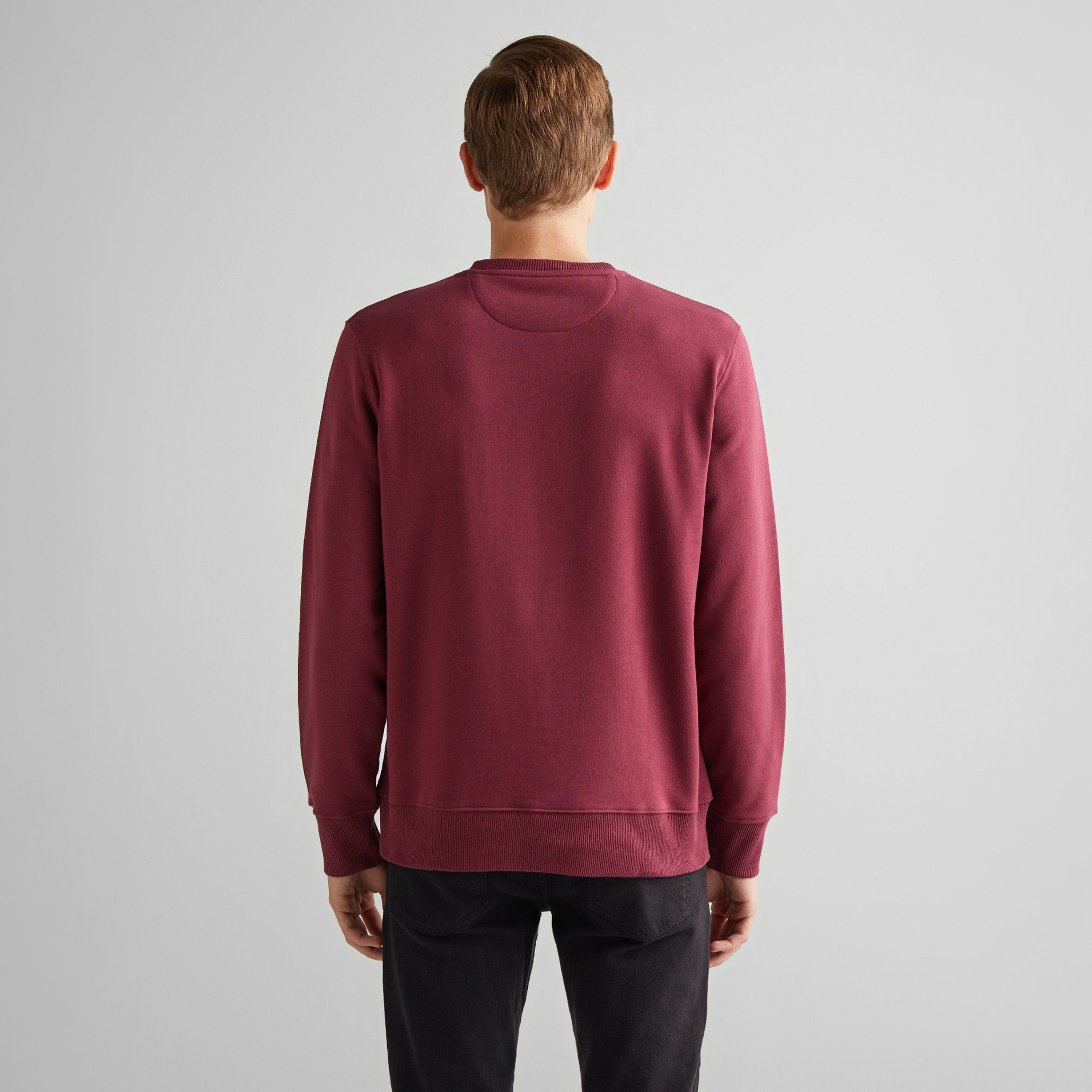 GANT Erkek Bordo Regular Fit Bisiklet Yaka Logolu Sweatshirt