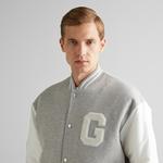 GANT Erkek Gri Relaxed Fit Hakim Yaka Logolu Bomber Ceket