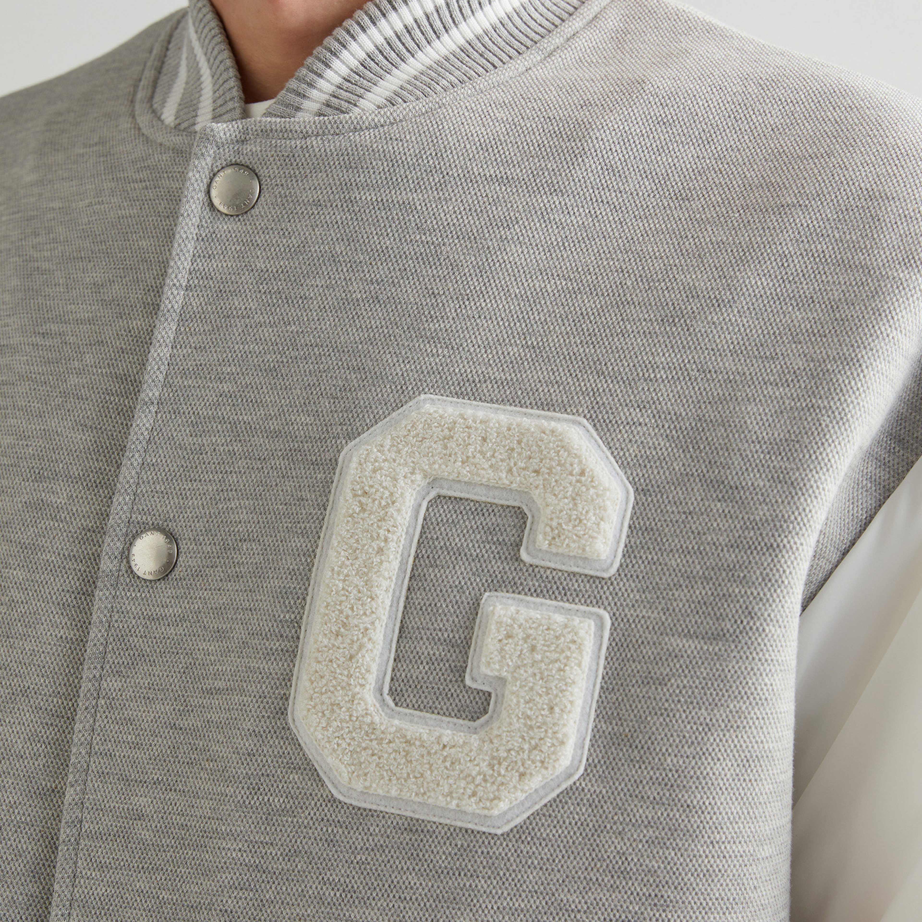 GANT Erkek Gri Relaxed Fit Hakim Yaka Logolu Bomber Ceket