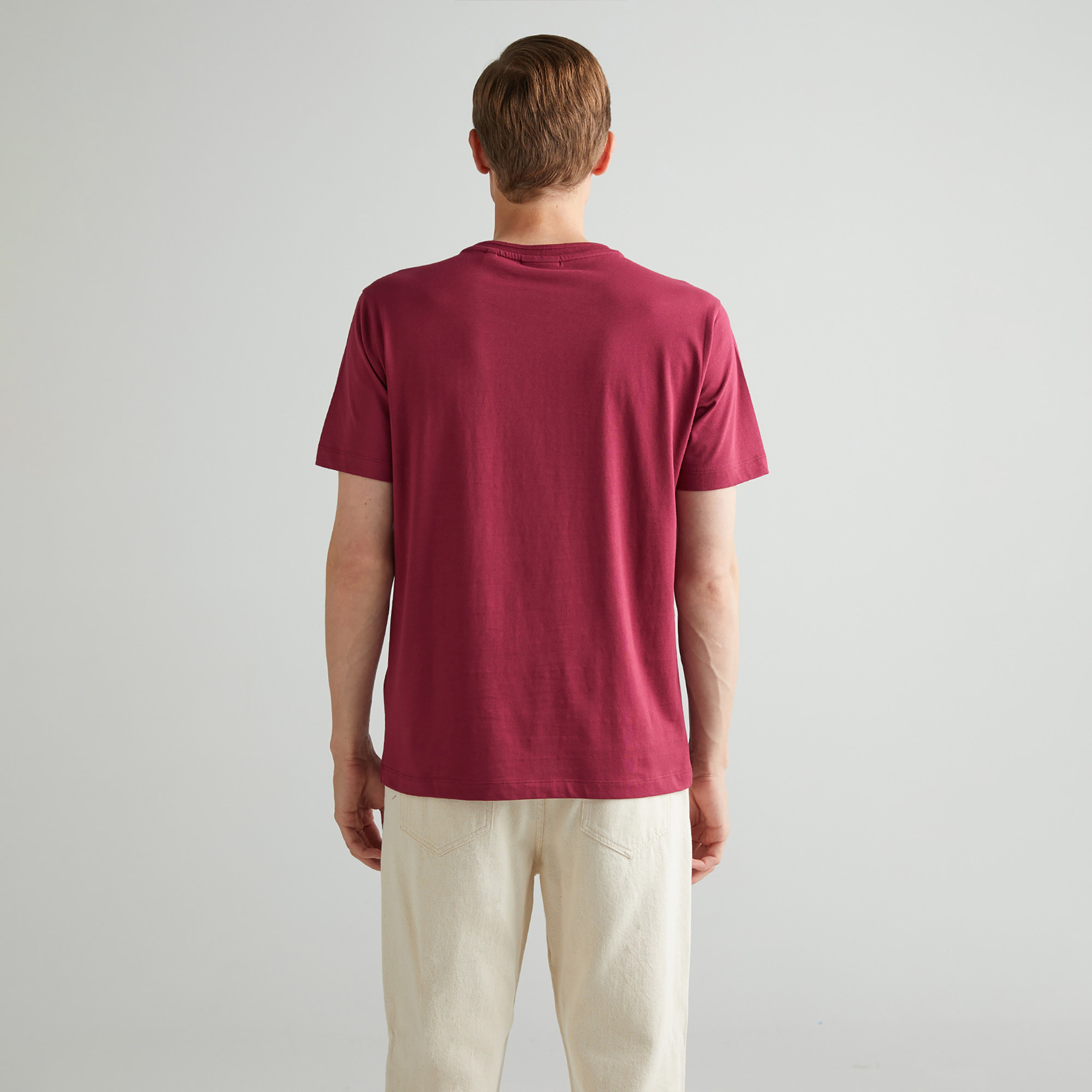 GANT Erkek Bordo Regular Fit Bisiklet Yaka Logolu T-Shirt