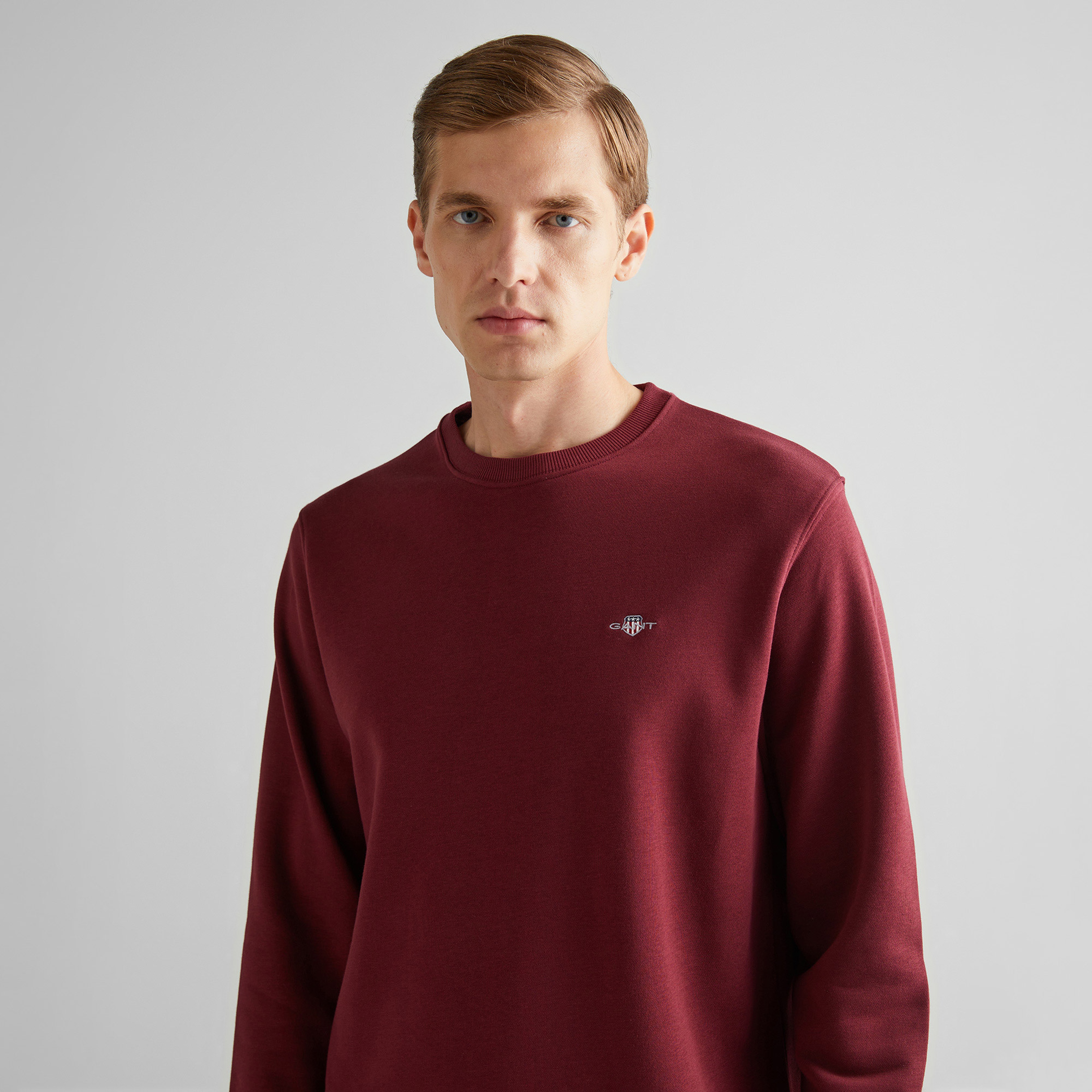 GANT Erkek Bordo Regular Fit Bisiklet Yaka Sweatshirt