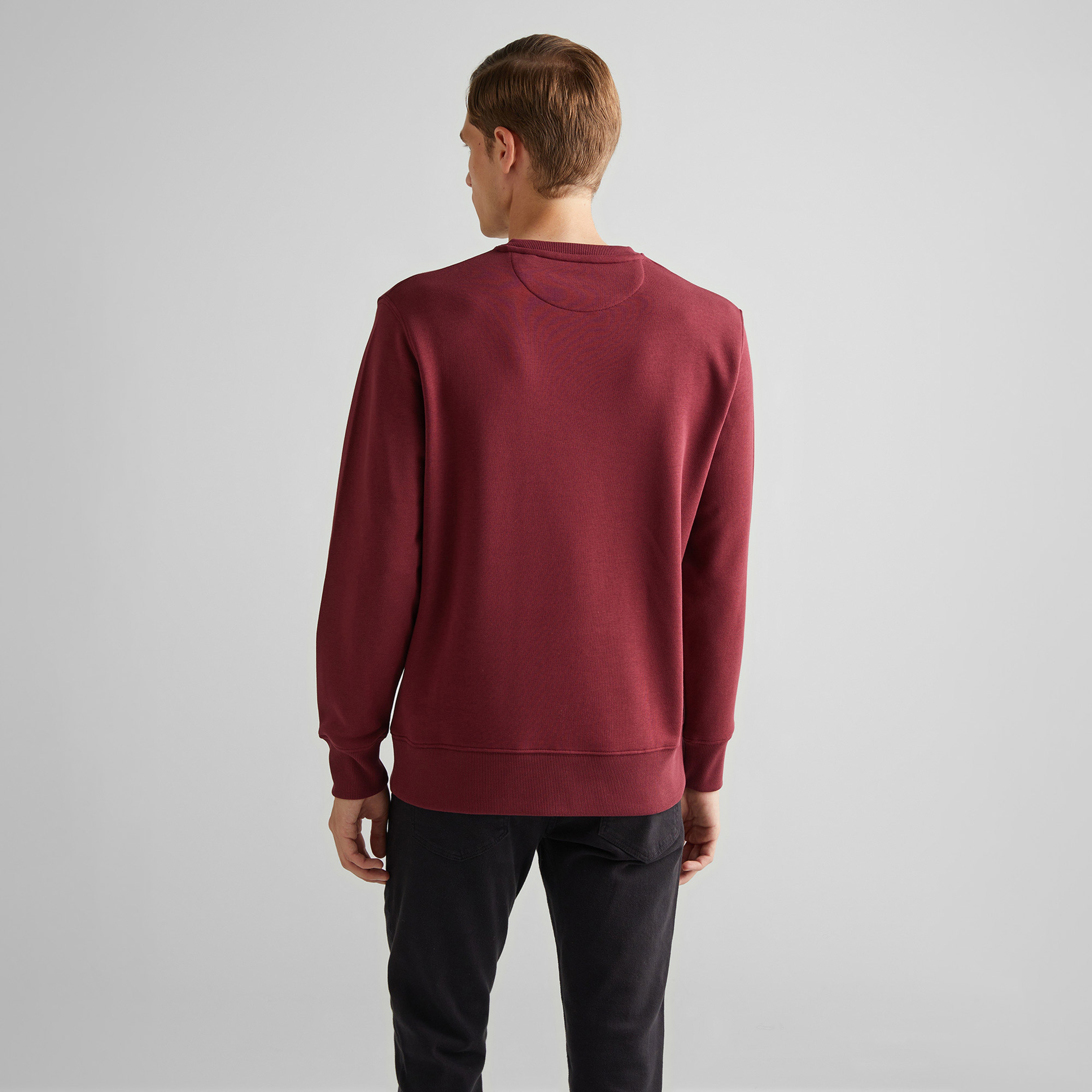 GANT Erkek Bordo Regular Fit Bisiklet Yaka Sweatshirt
