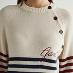 GANT Kadın Krem Regular Fit Bisiklet Yaka Logolu Kazak