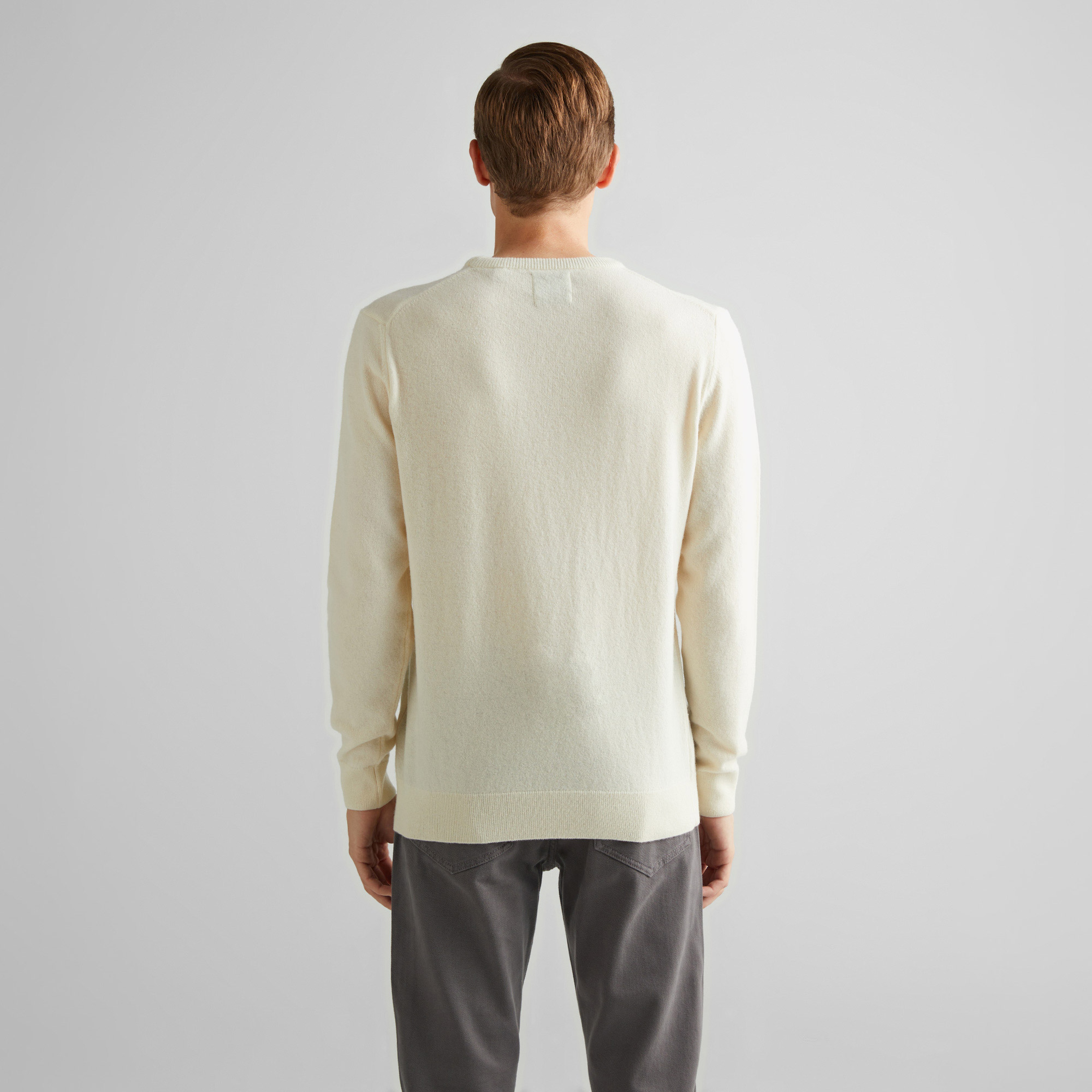 GANT Erkek Krem Regular Fit Bisiklet Yaka Yün Kazak