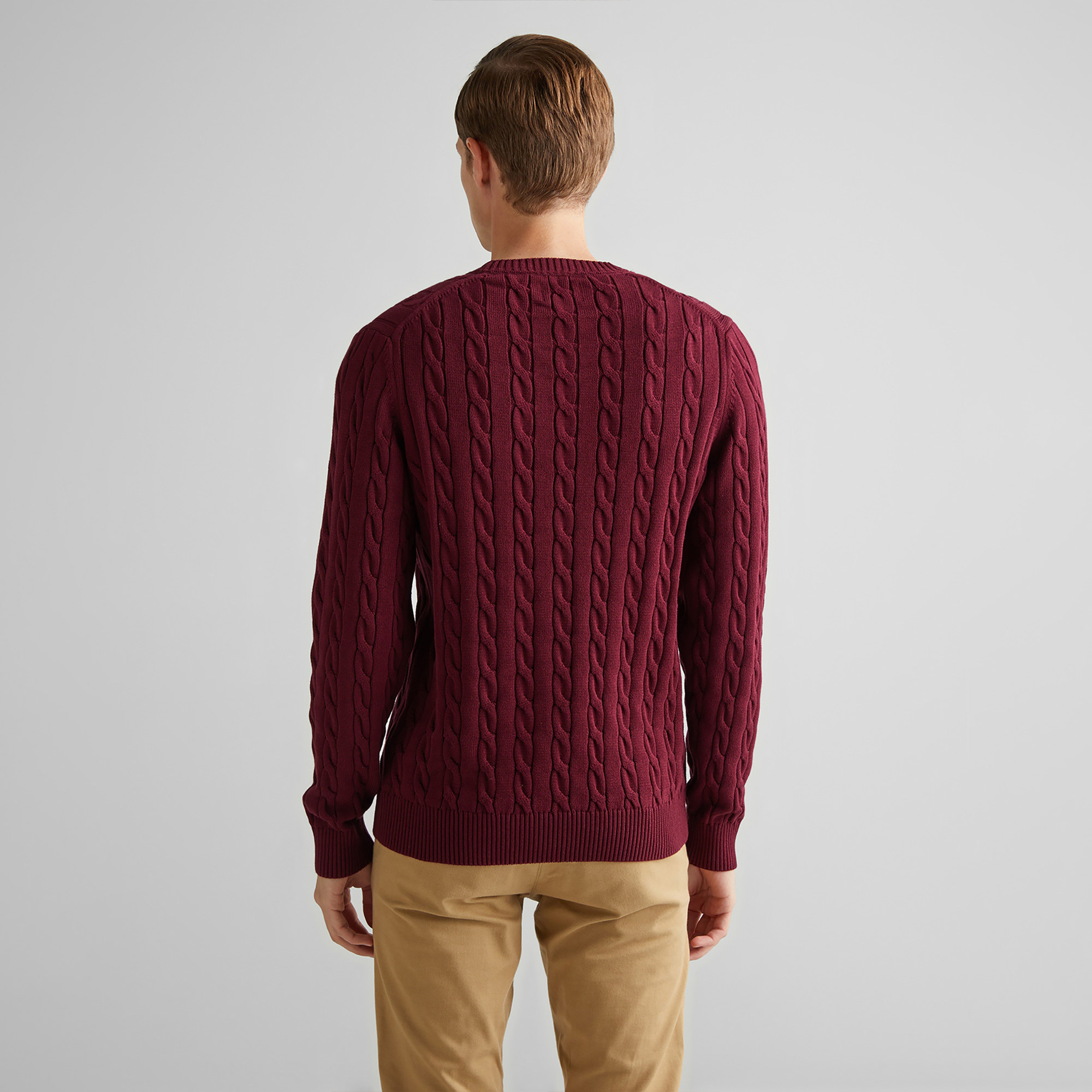 GANT Erkek Bordo Regular Fit Bisiklet Yaka Kazak