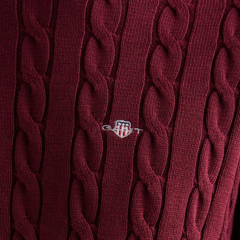 GANT Erkek Bordo Regular Fit Bisiklet Yaka Kazak