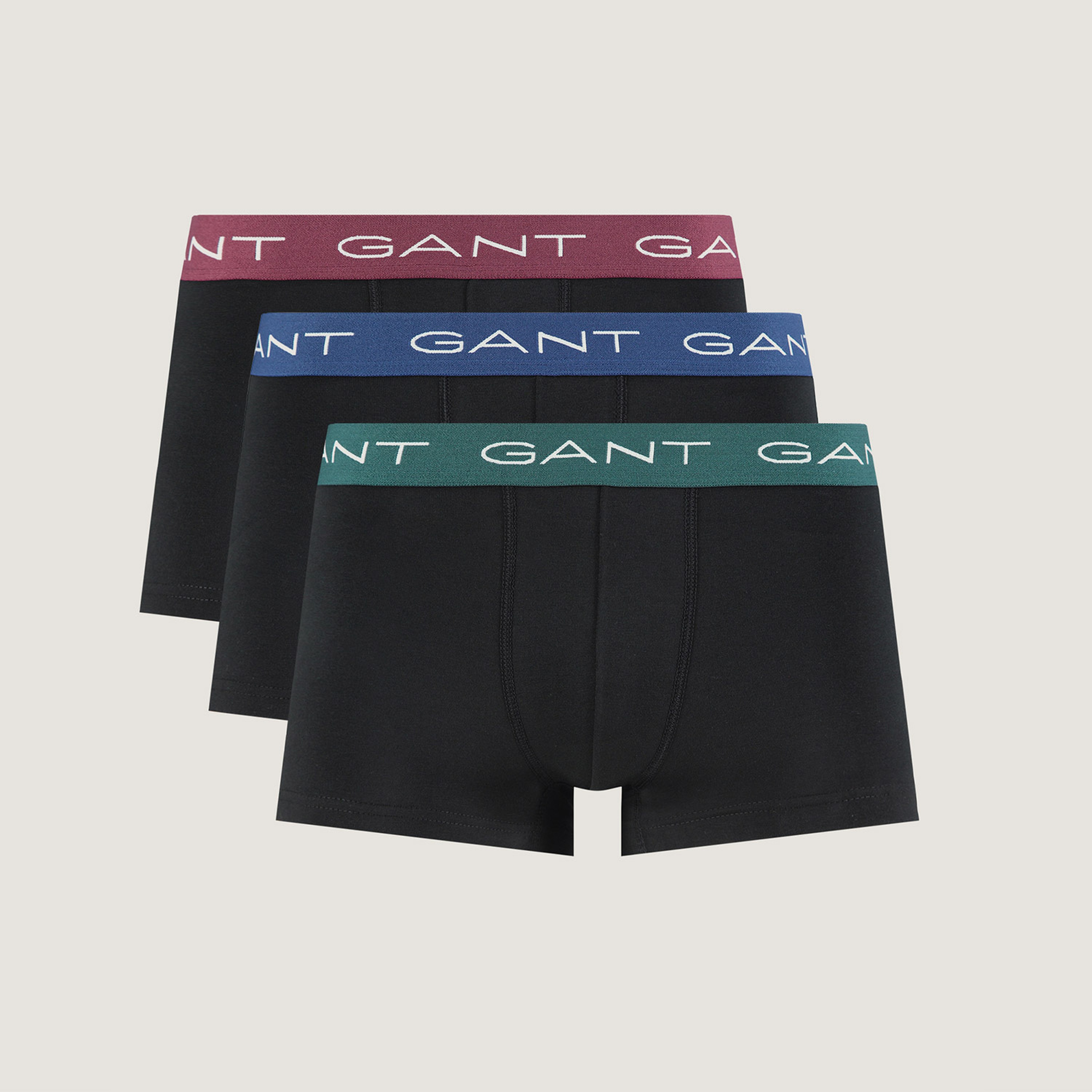 GANT Erkek Siyah Slim Fit Logolu 3'lü Boxer