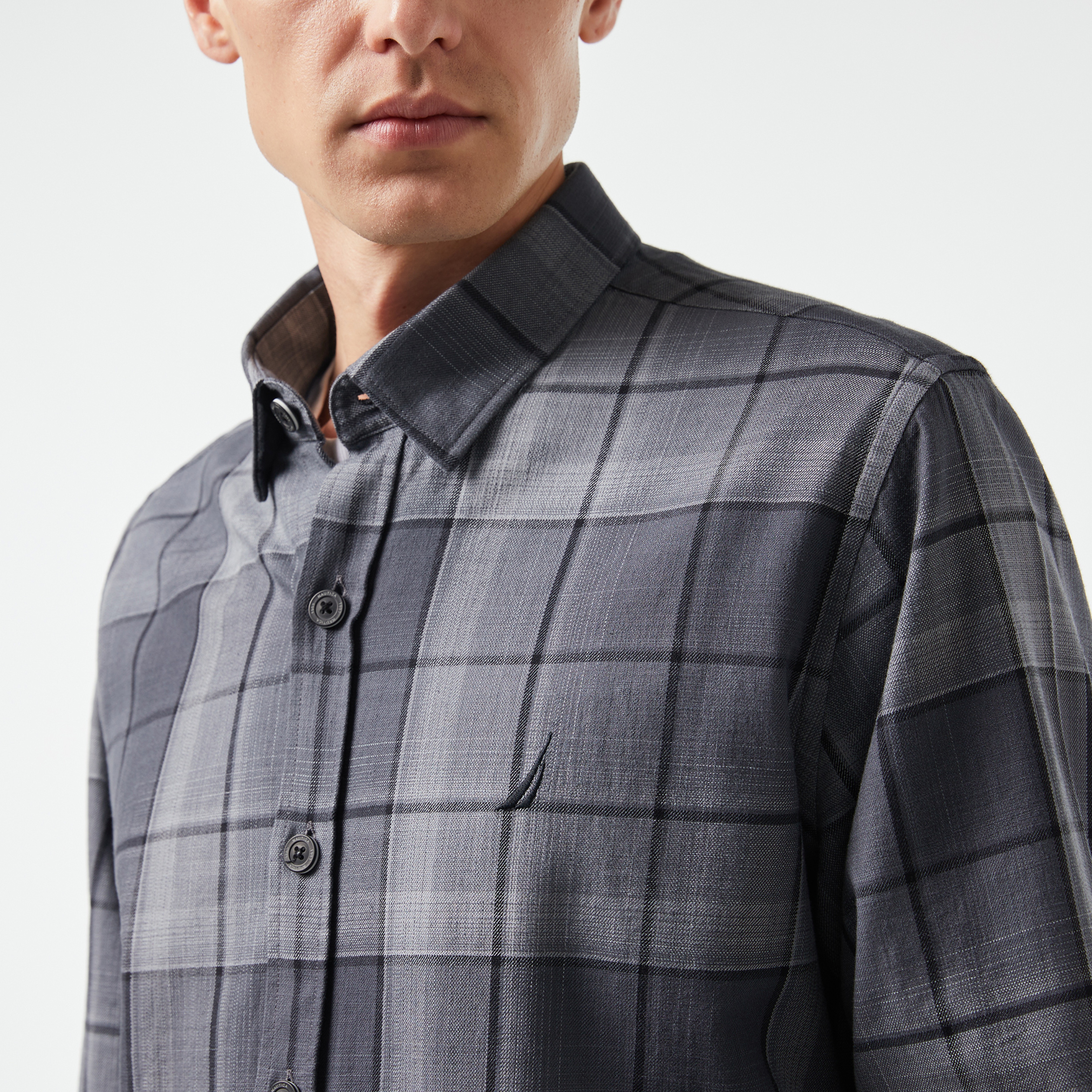 Nautica Erkek Gri Classic Fit Gömlek