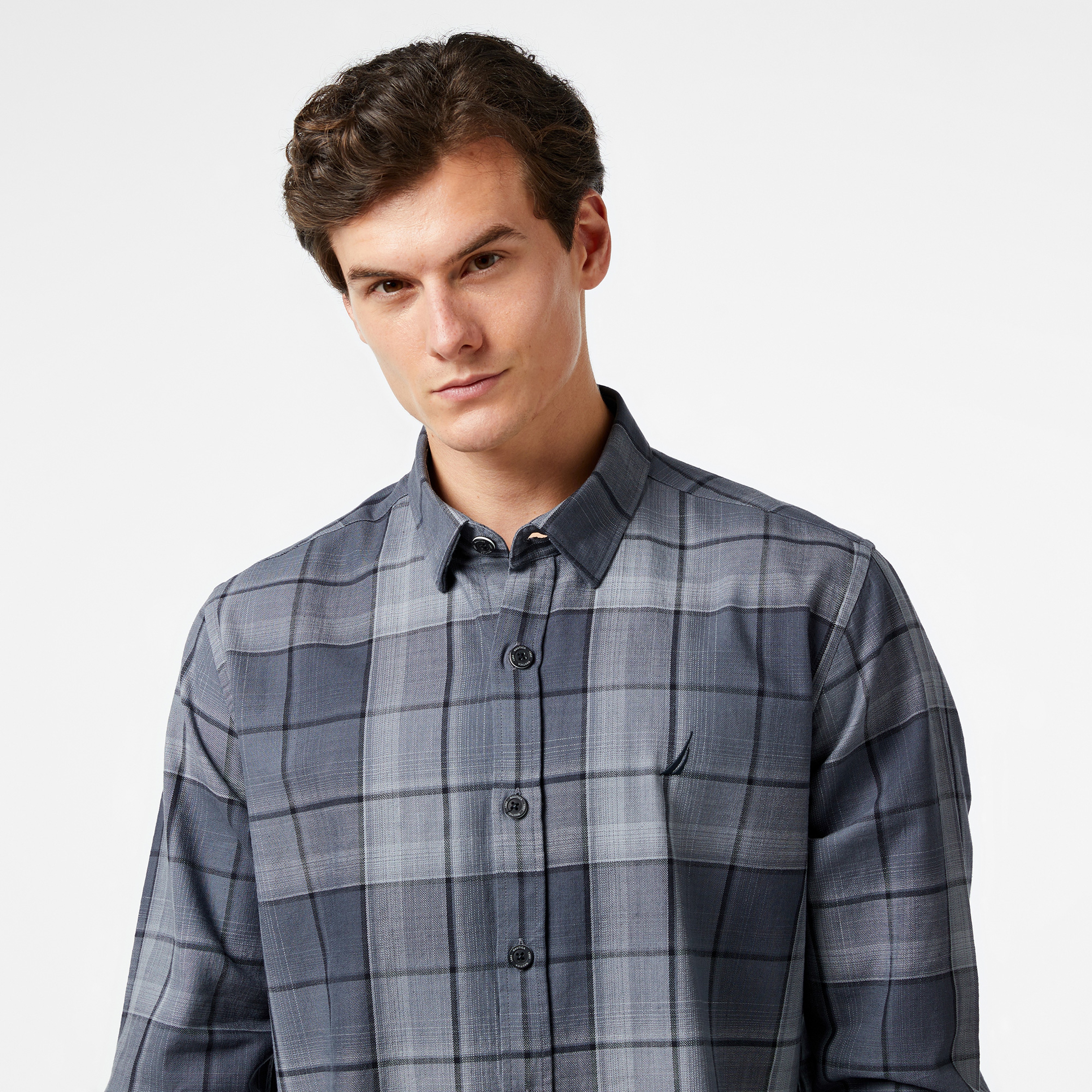 Nautica Erkek Gri Classic Fit Gömlek