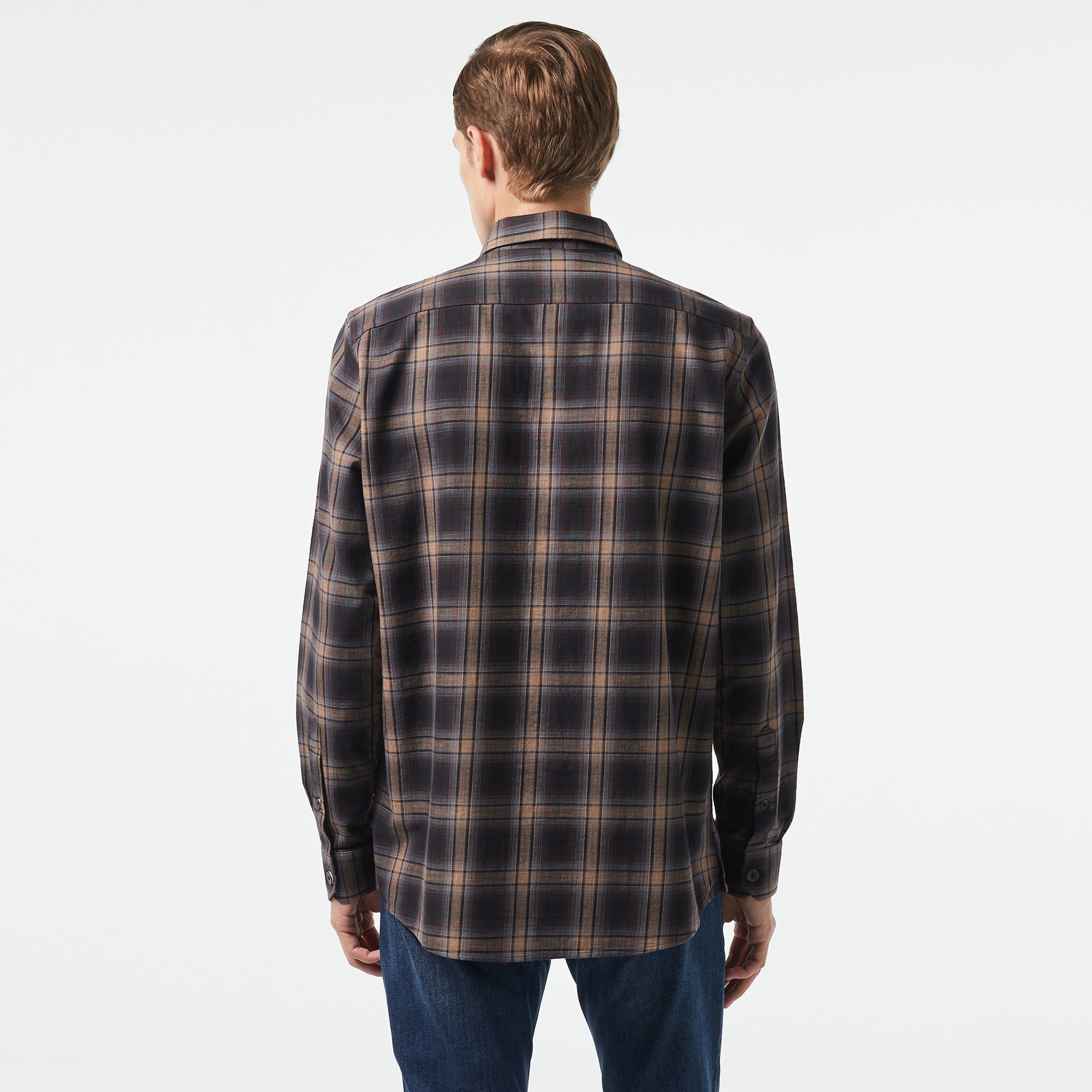 Nautica Erkek Kahverengi Kareli Gömlek