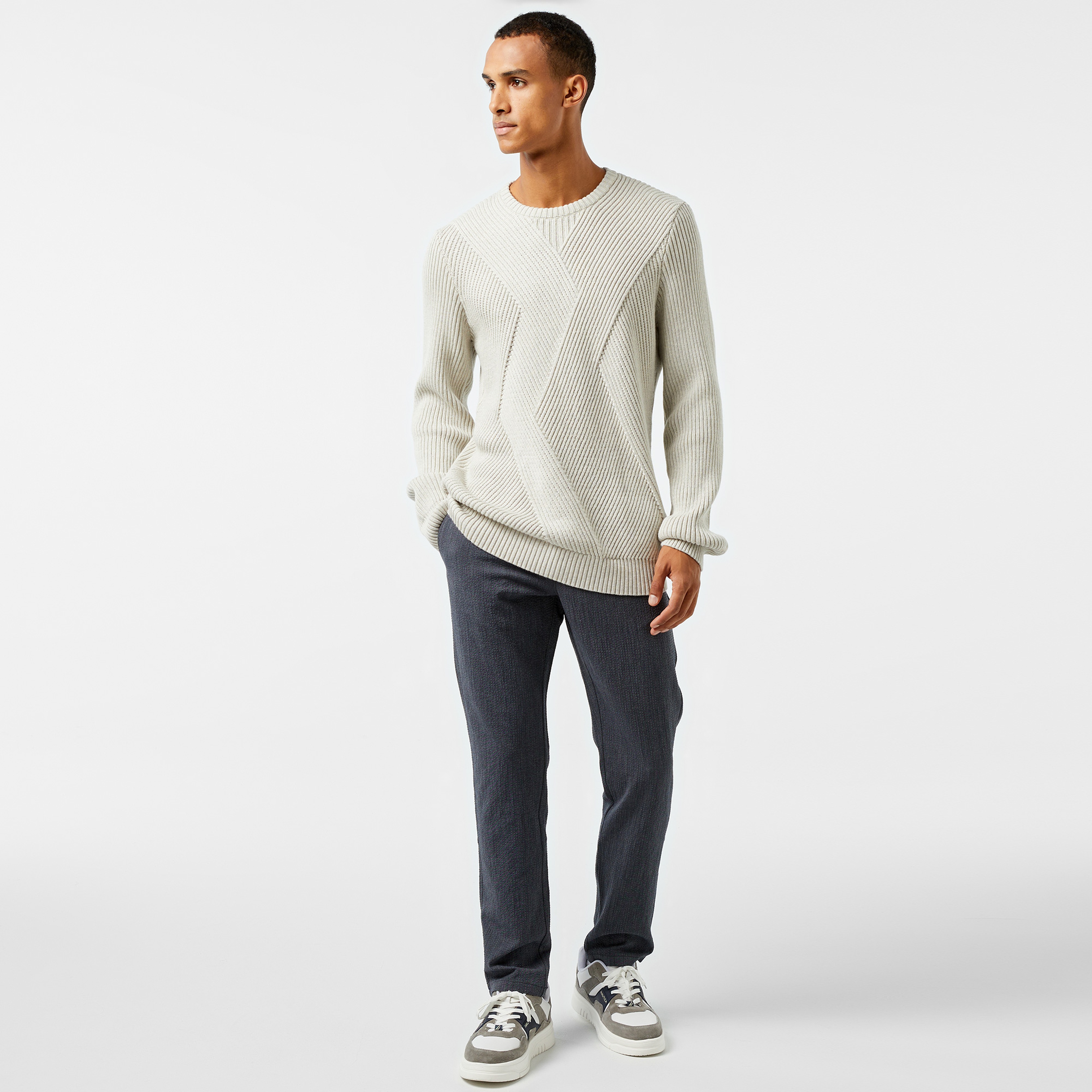 Nautica Erkek Beyaz Regular Fit Kazak