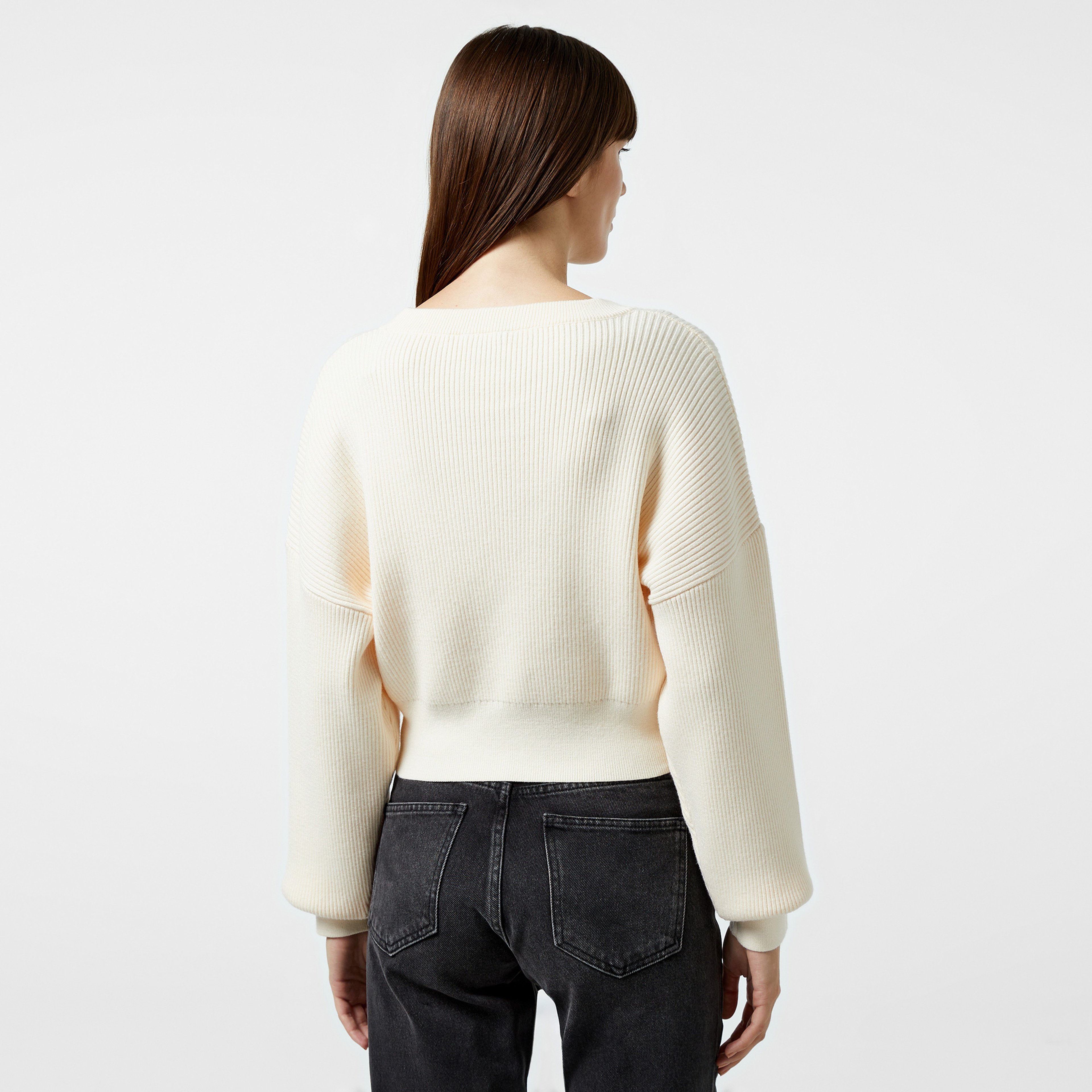 Nautica Kadın Beyaz Regular Fit Kazak