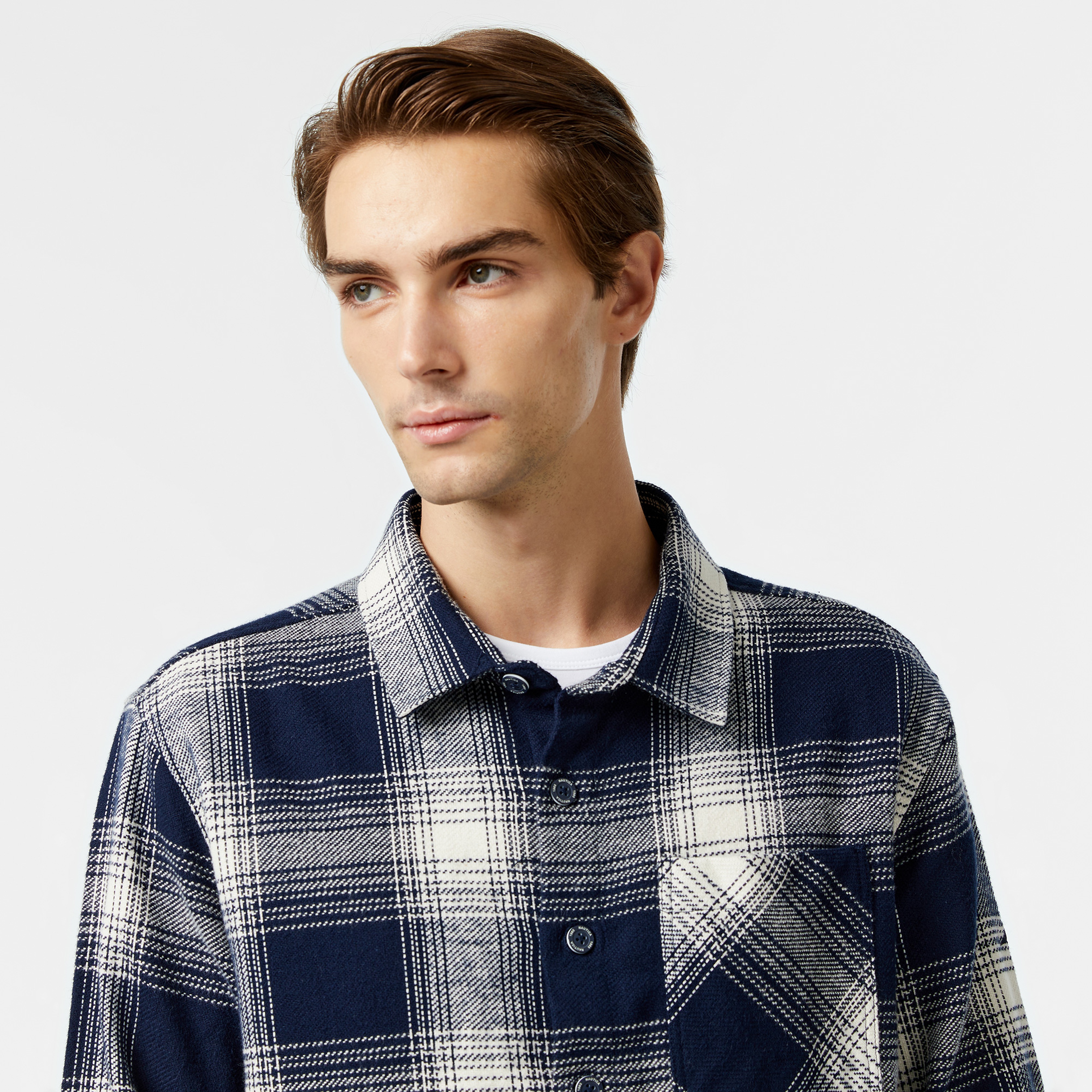 Nautica Erkek Lacivert Kareli Gömlek