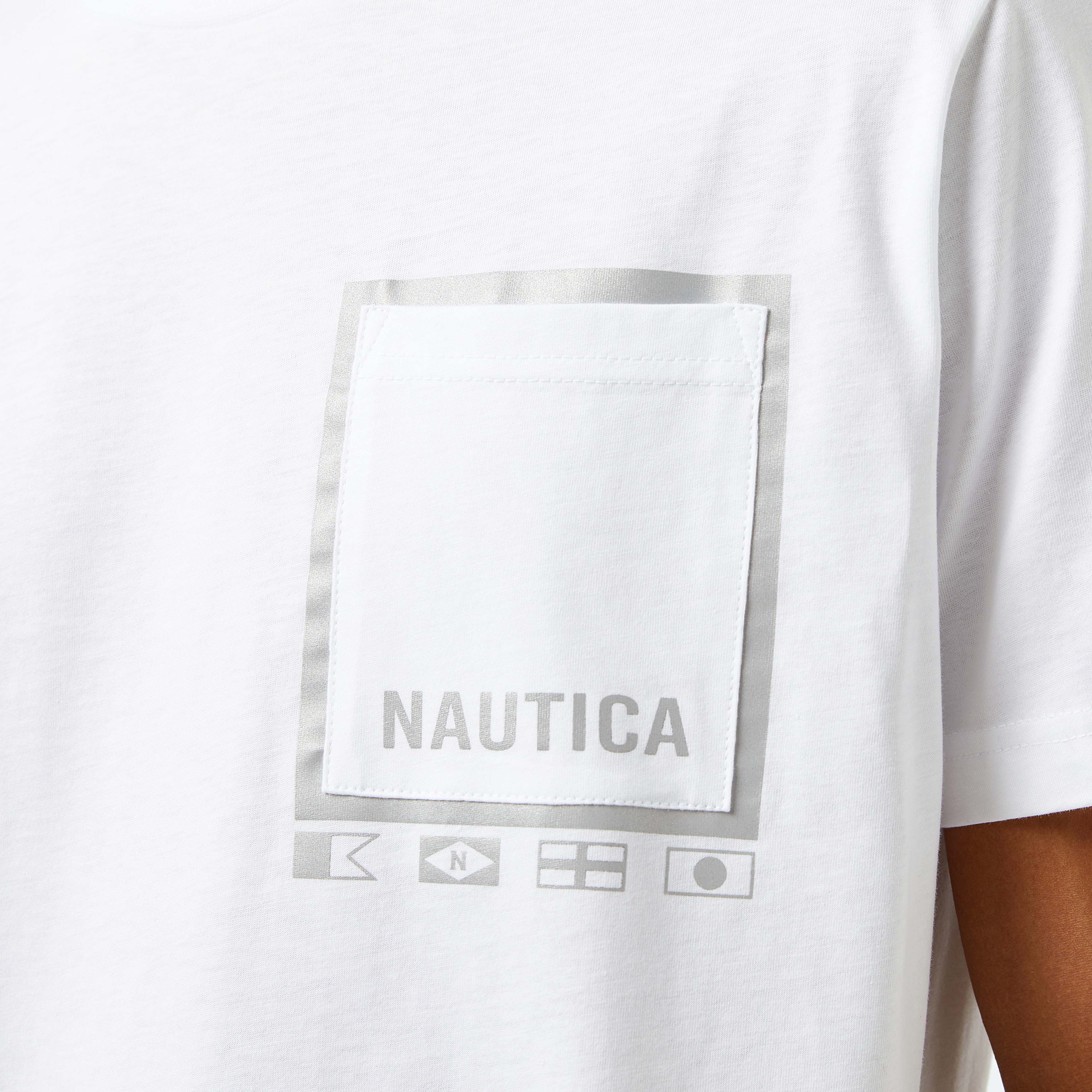 Nautica Erkek Beyaz Kısa Kollu Regular Fit T-Shirt