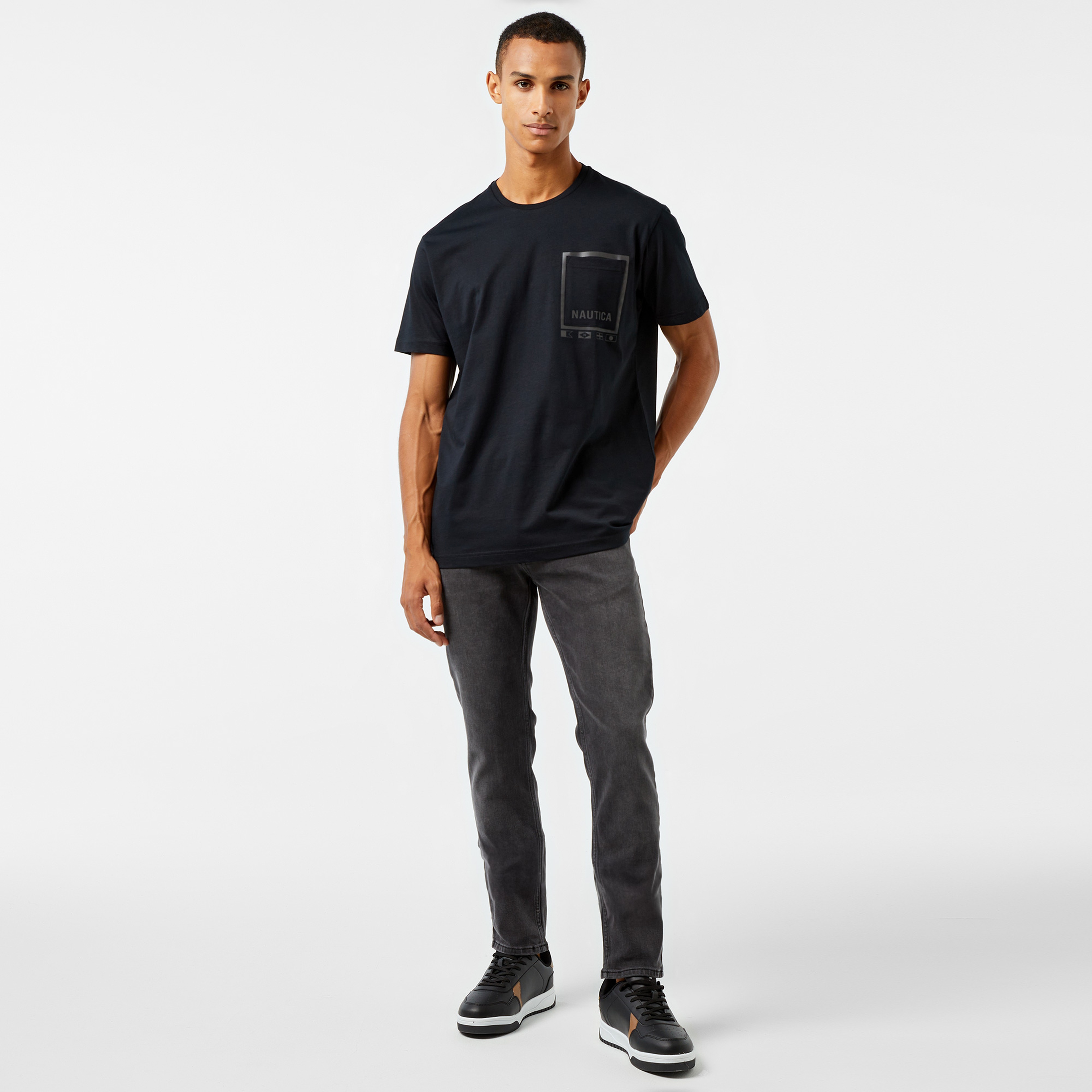 Nautica Erkek Siyah Kısa Kollu Regular Fit T-Shirt