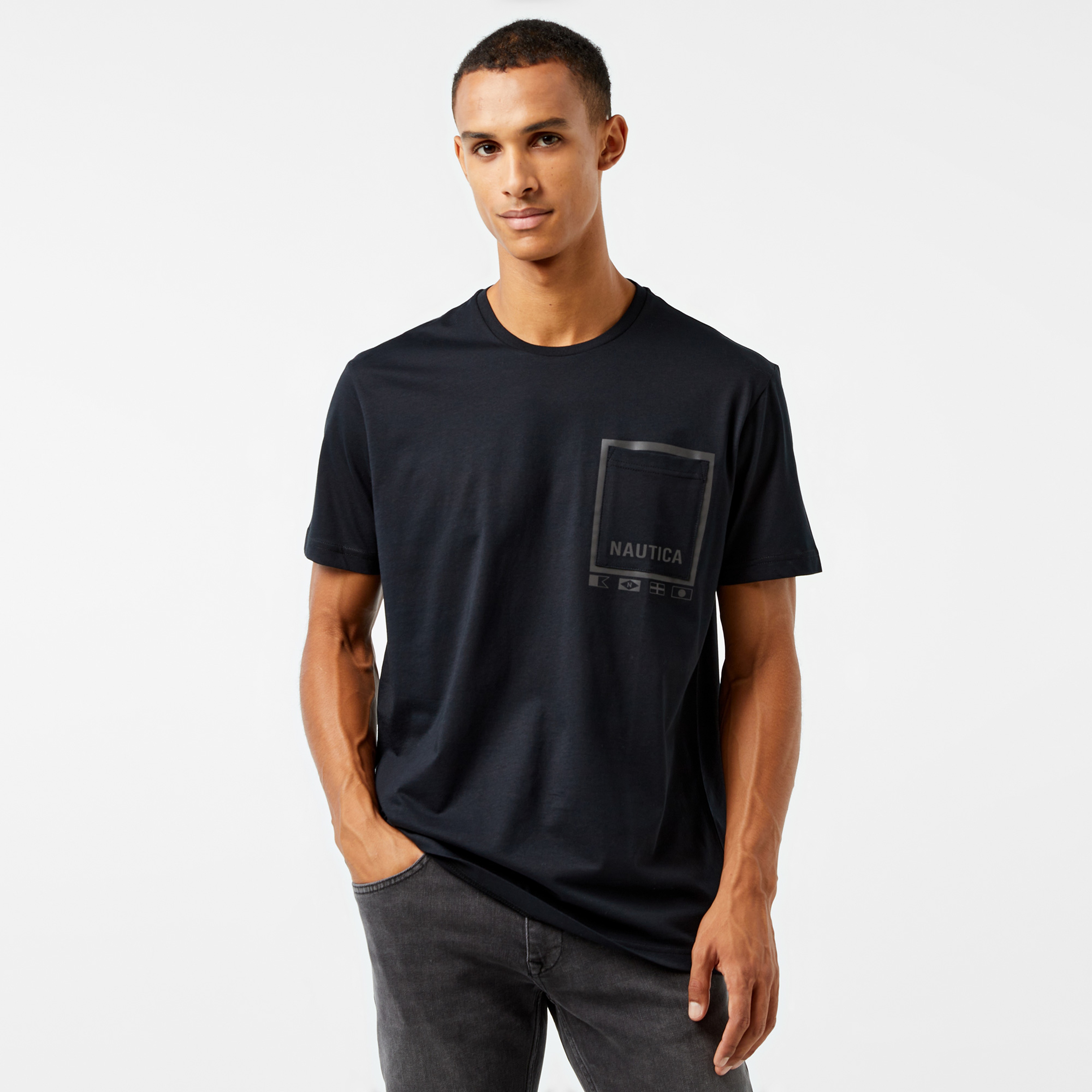 Nautica Erkek Siyah Kısa Kollu Regular Fit T-Shirt