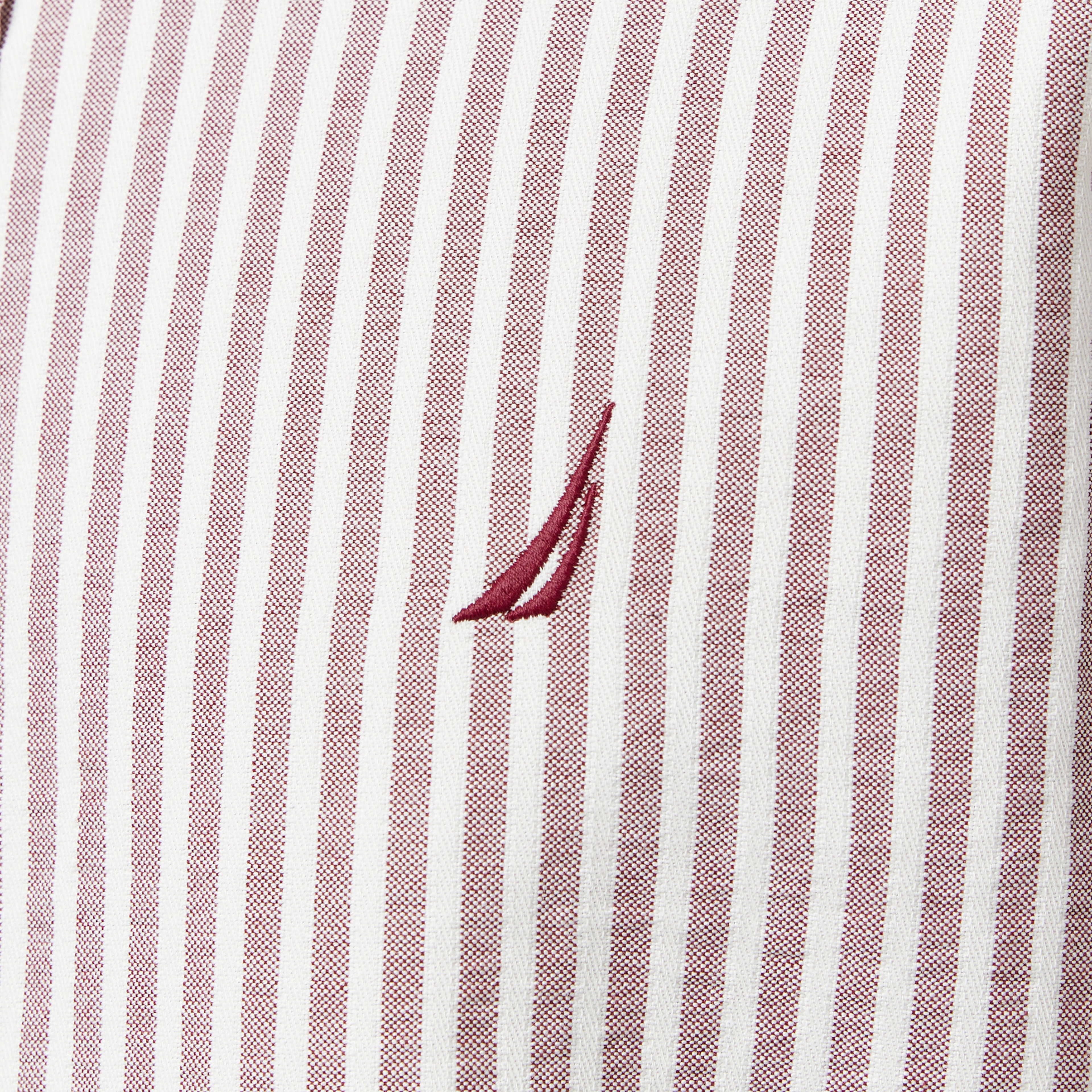 Nautica Erkek Bordo Classic Fit Çizgili Gömlek