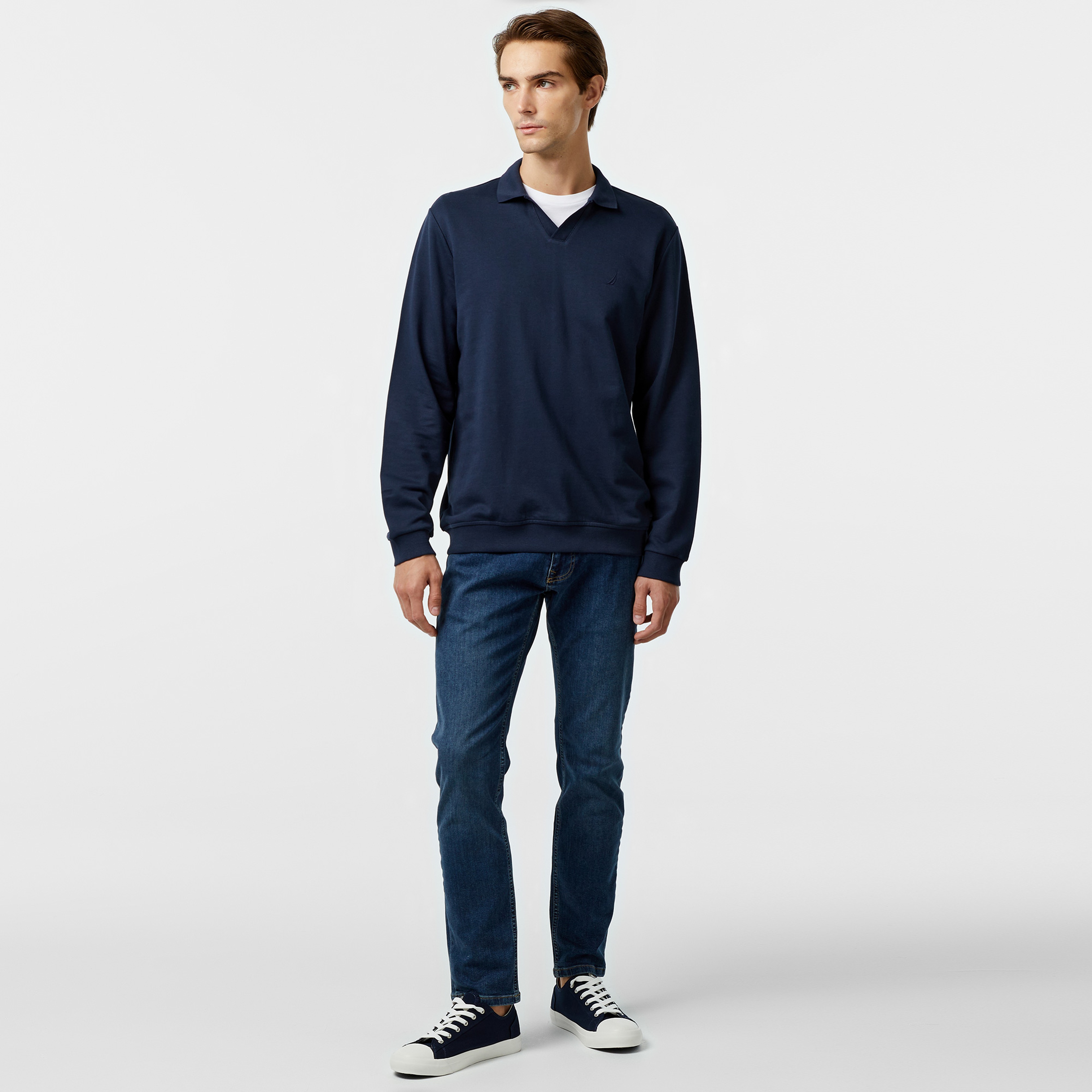 Nautica Erkek Lacivert Uzun Kollu Polo