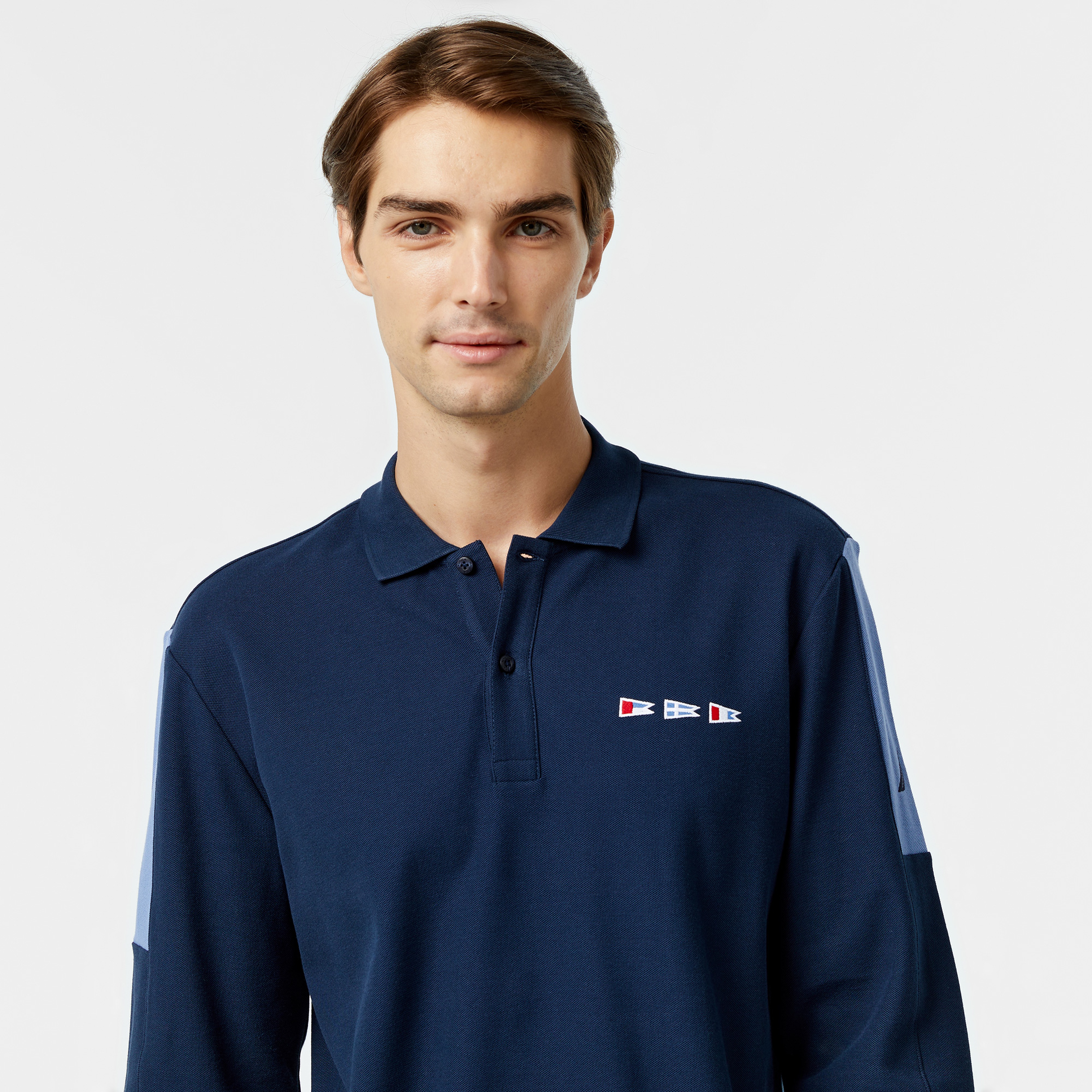 Nautica Erkek Lacivert Uzun Kollu Polo Yaka T-Shirt