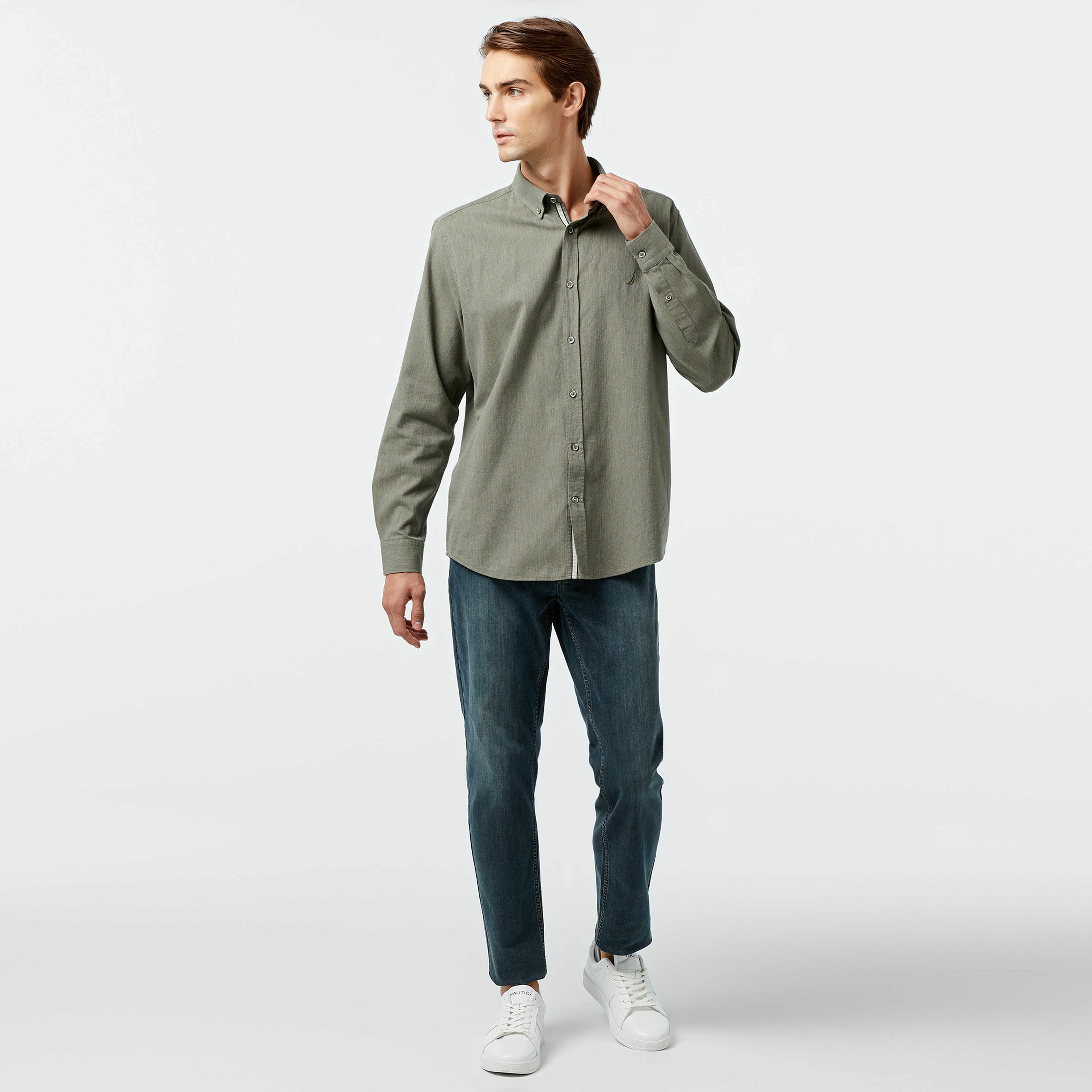 Nautica Erkek Yeşil Classic Fit Gömlek