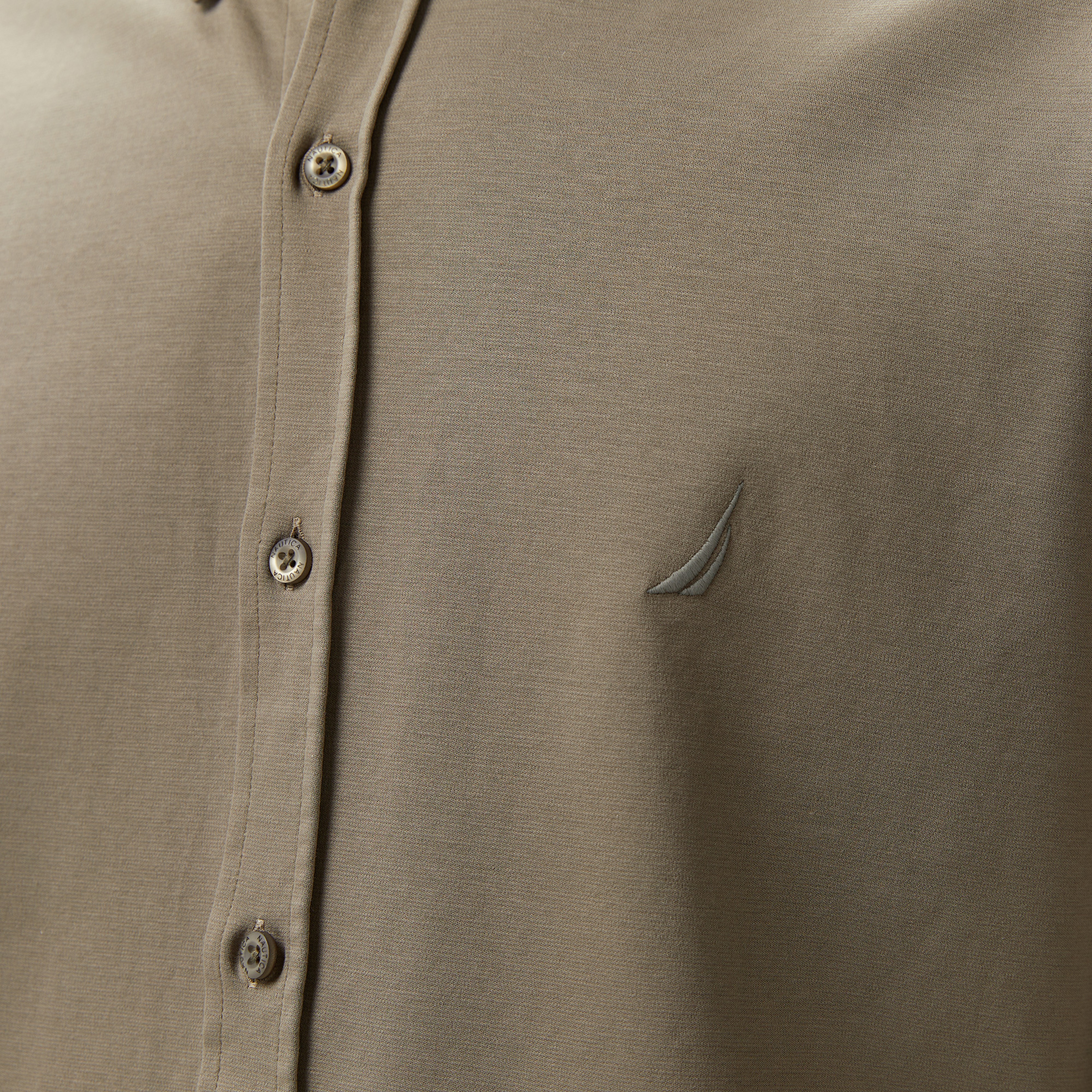 Nautica Erkek Haki Slim Fit Uzun Kollu Gömlek