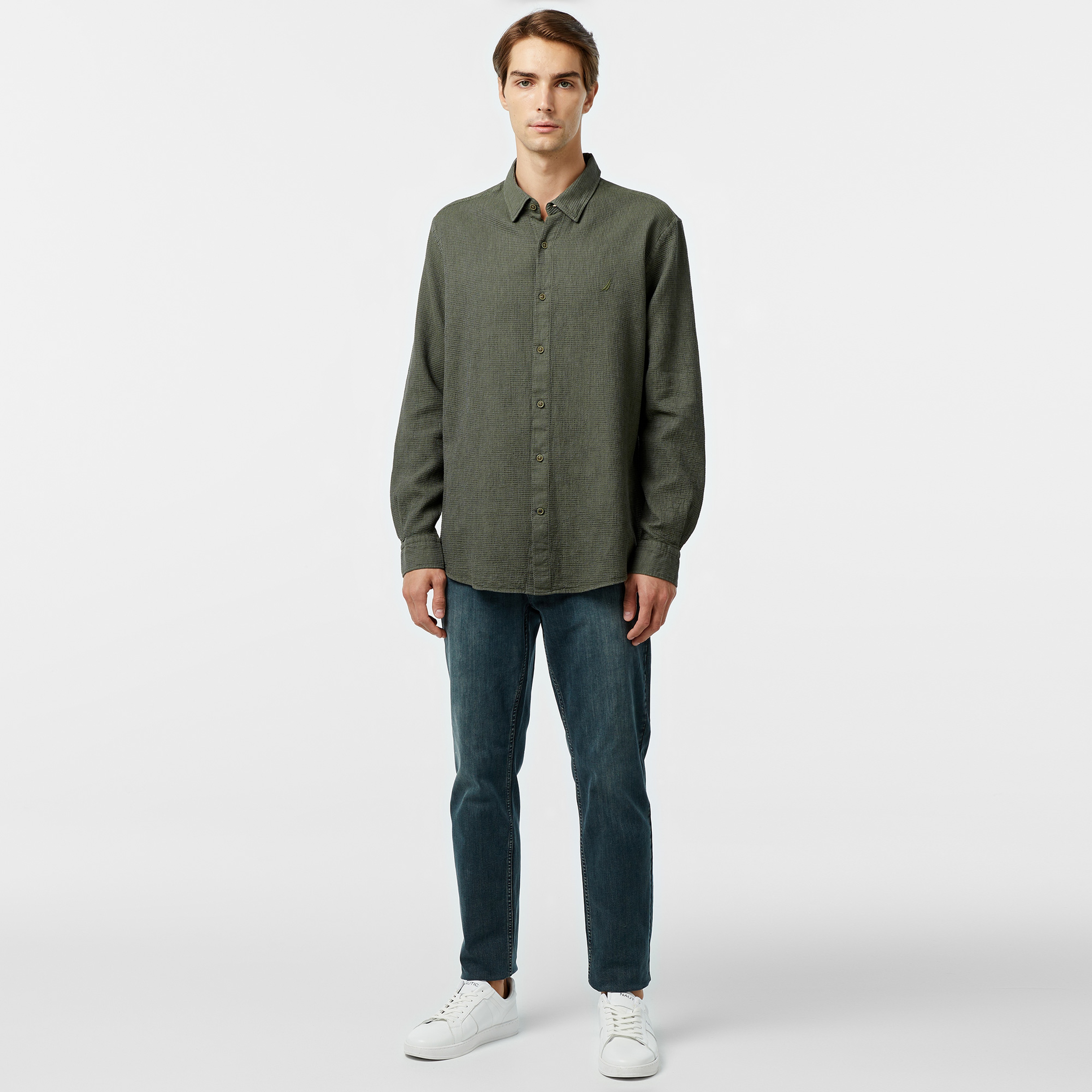 Nautica Erkek Yeşil Classic Fit Gömlek