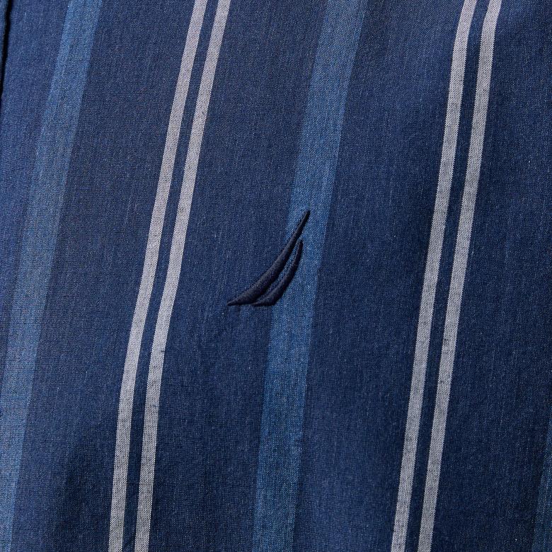 Nautica Erkek Lacivert Classic Fit Çizgili Gömlek