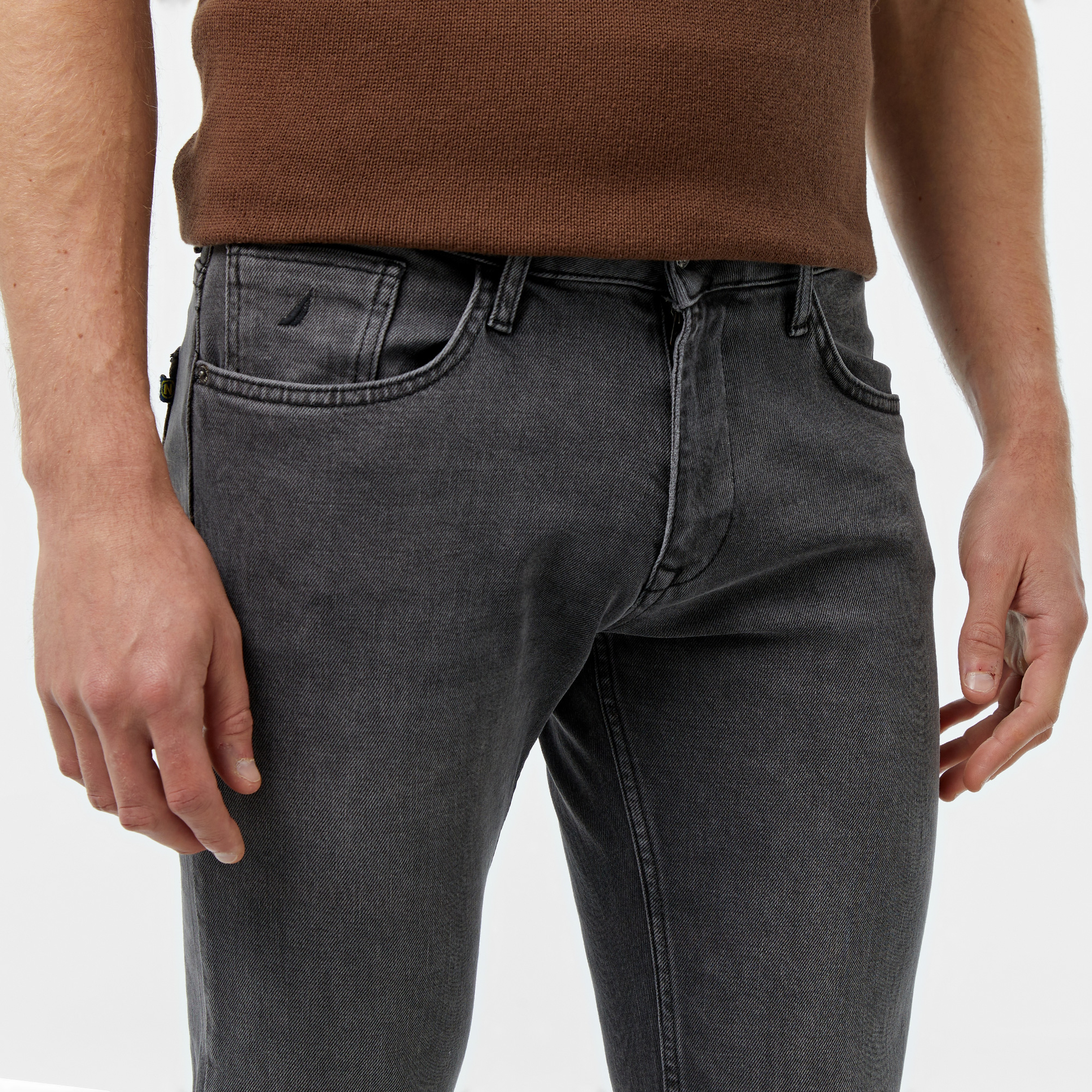 Nautica Erkek Gri Slim Fit Jean Pantolon