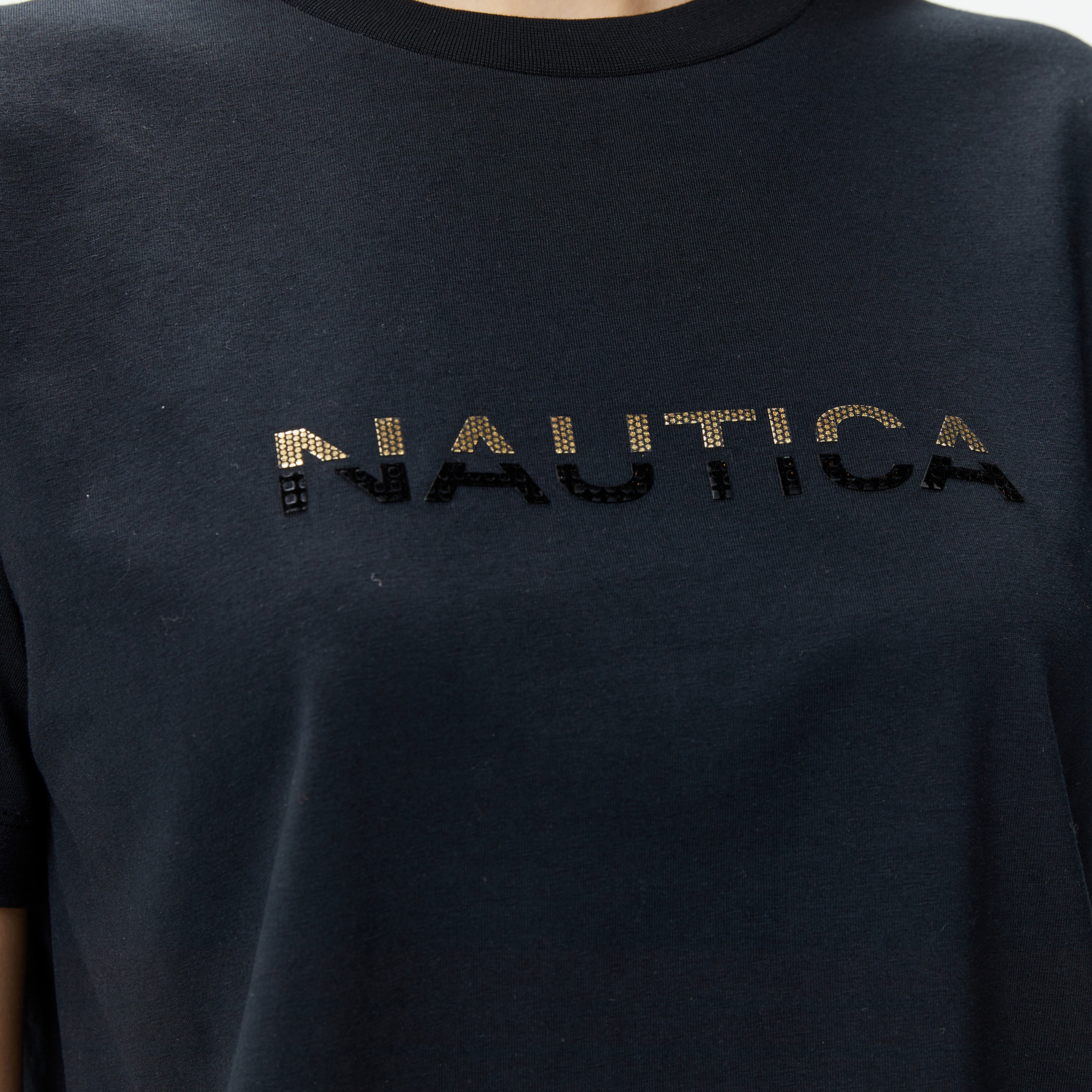 Nautica Kadın Siyah Kısa Kollu T-Shirt