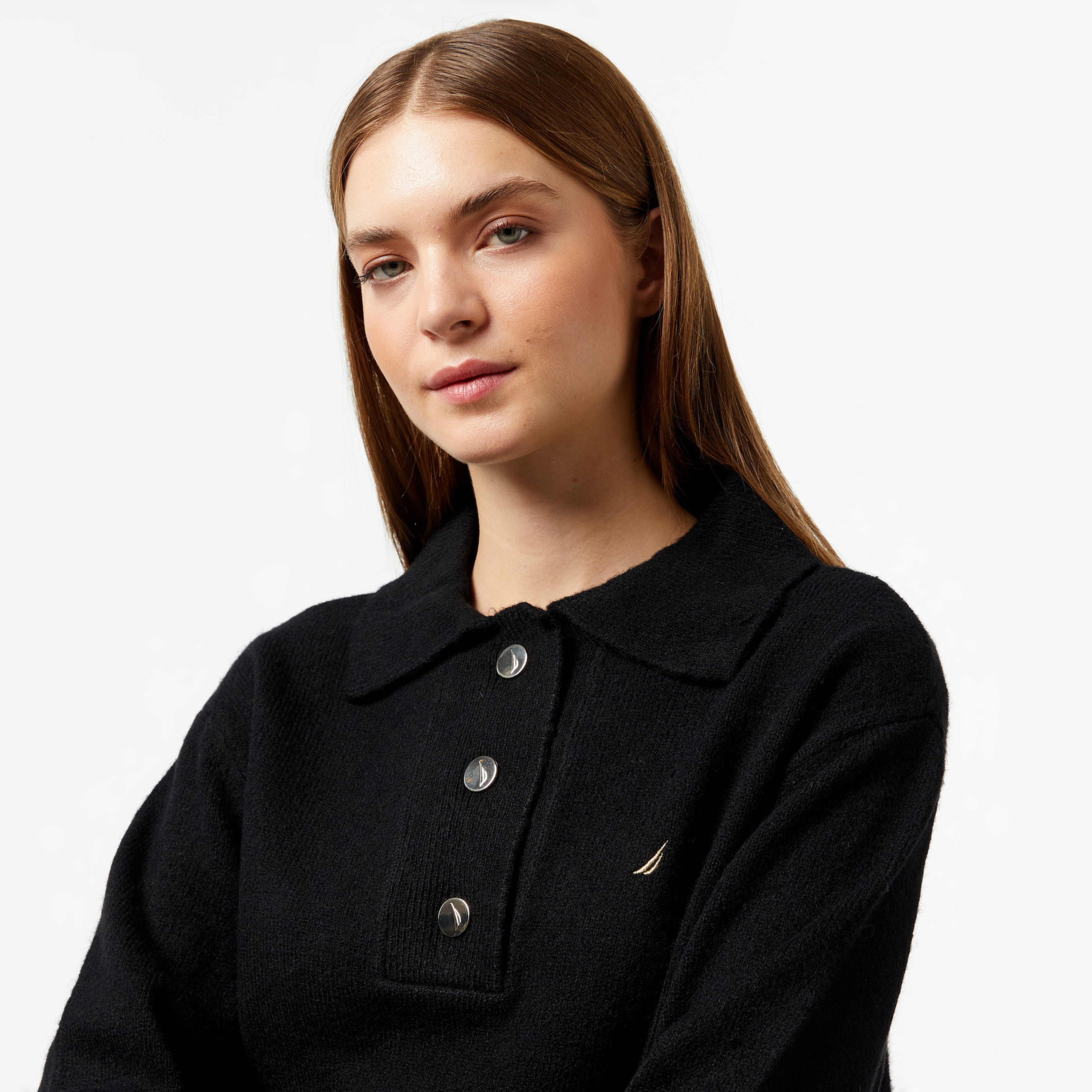 Nautica Kadın Siyah Regular Fit Kazak