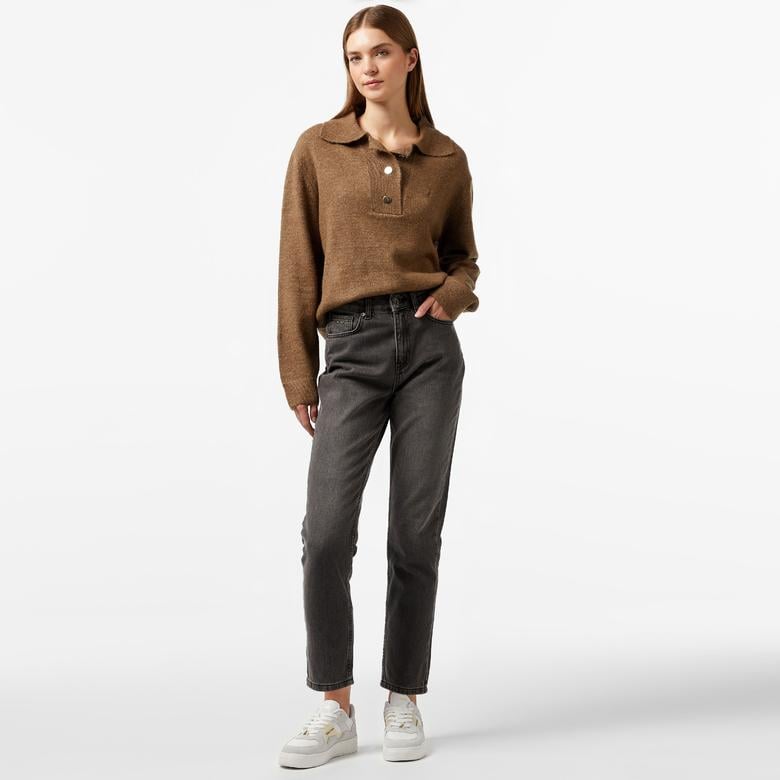 Nautica Kadın Kahverengi Regular Fit Kazak