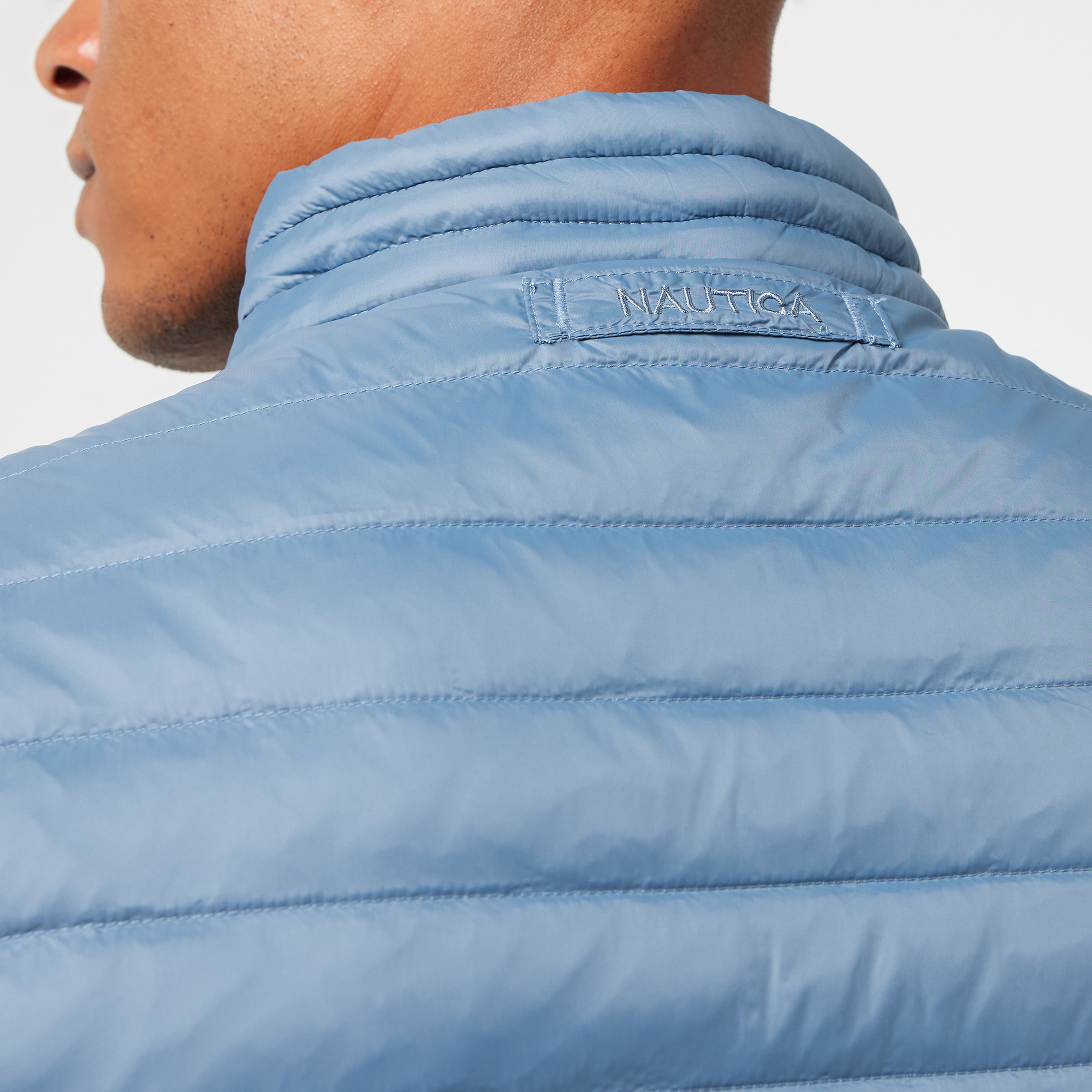 Nautica Erkek Mavi Su Kaydırma Özellikli Kaz Tüyü Yelek