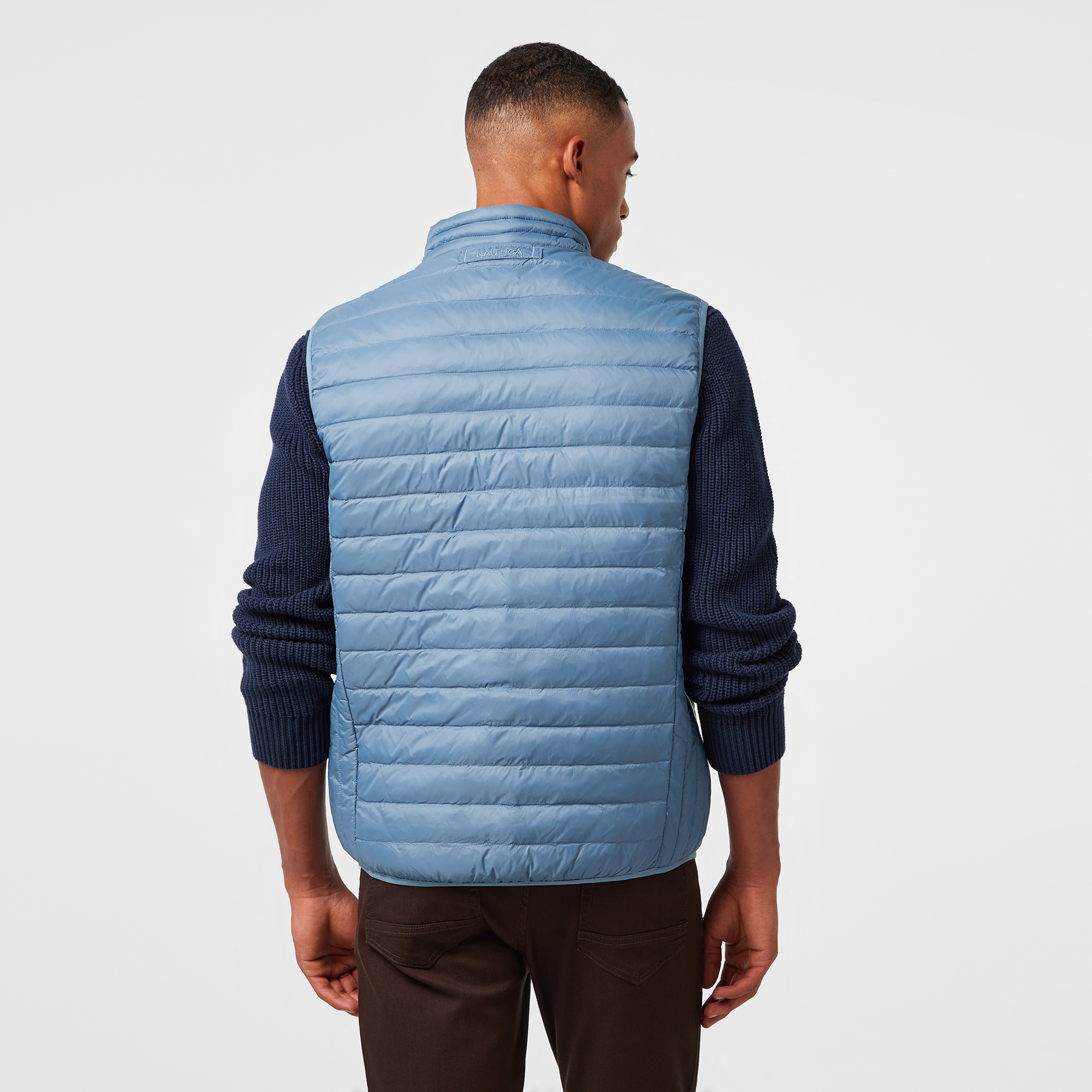 Nautica Erkek Mavi Su Kaydırma Özellikli Kaz Tüyü Yelek