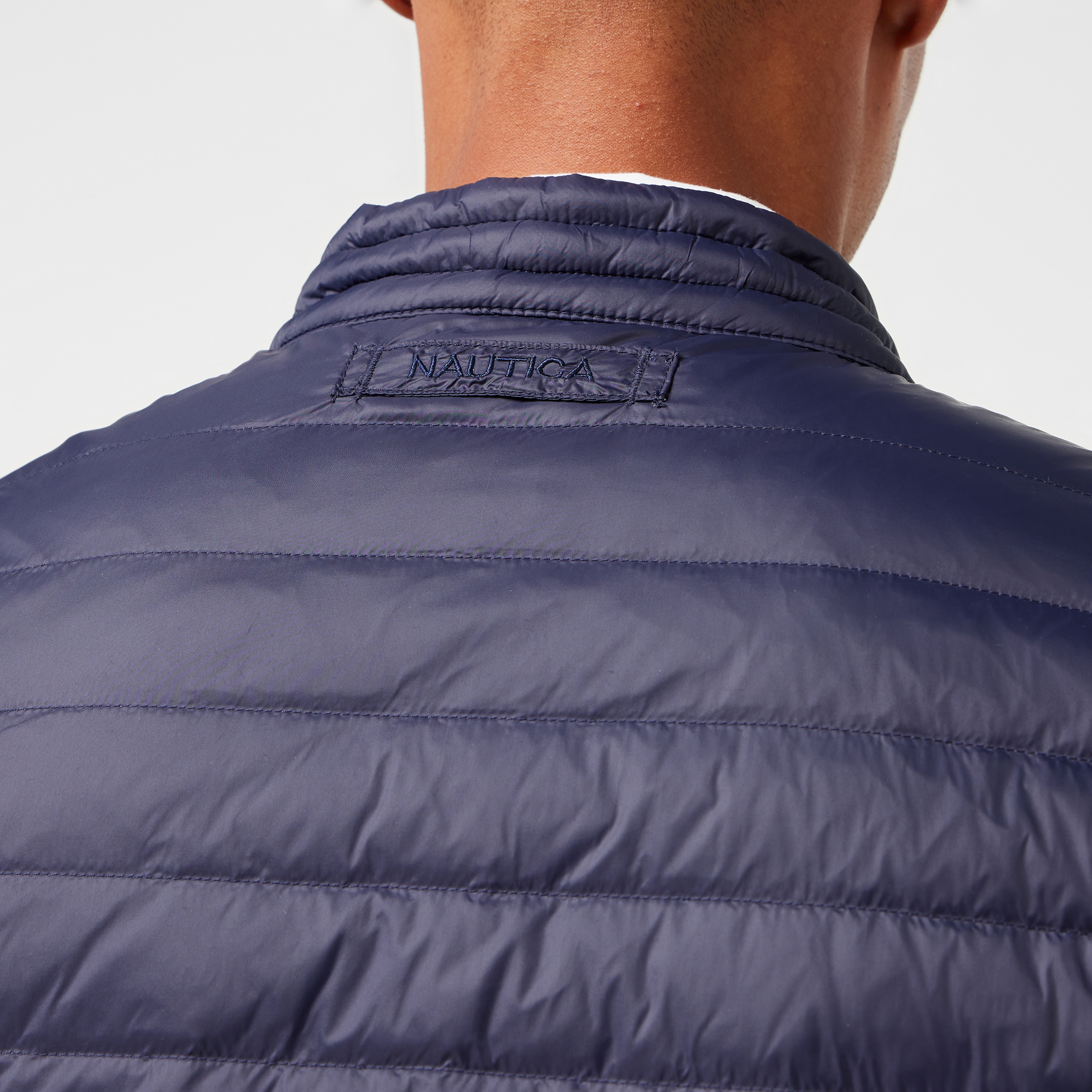 Nautica Erkek Lacivert Su Kaydırma Özellikli Kaz Tüyü Mont
