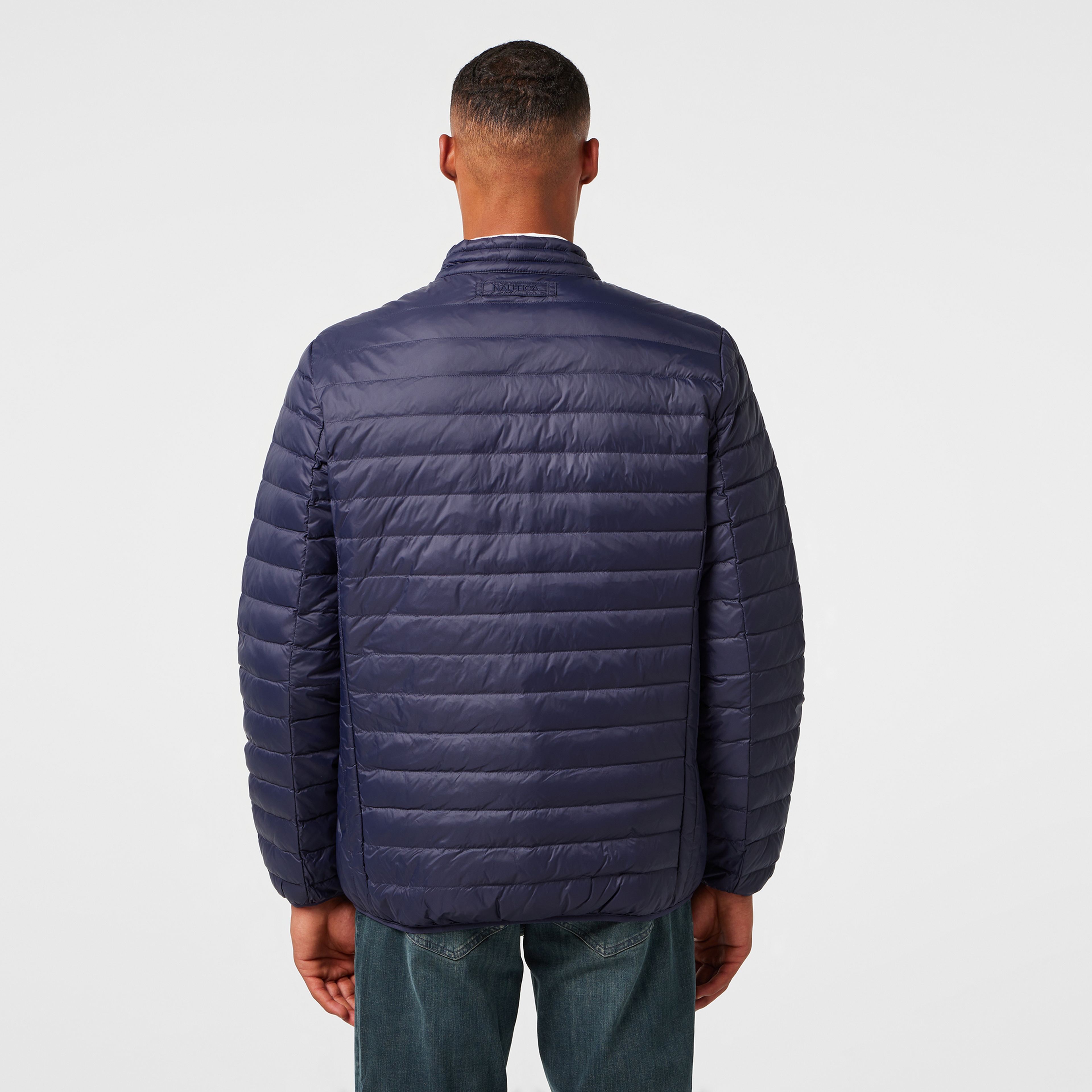 Nautica Erkek Lacivert Su Kaydırma Özellikli Kaz Tüyü Mont