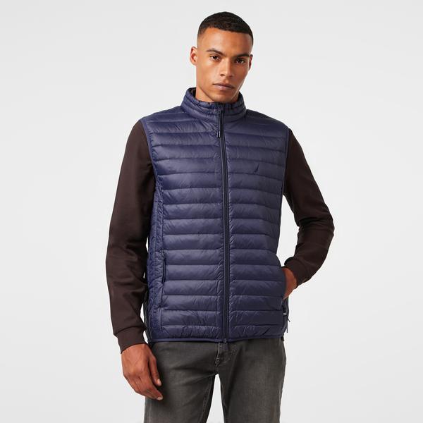 Nautica Erkek Lacivert Su Kaydırma Özellikli Kaz Tüyü Yelek