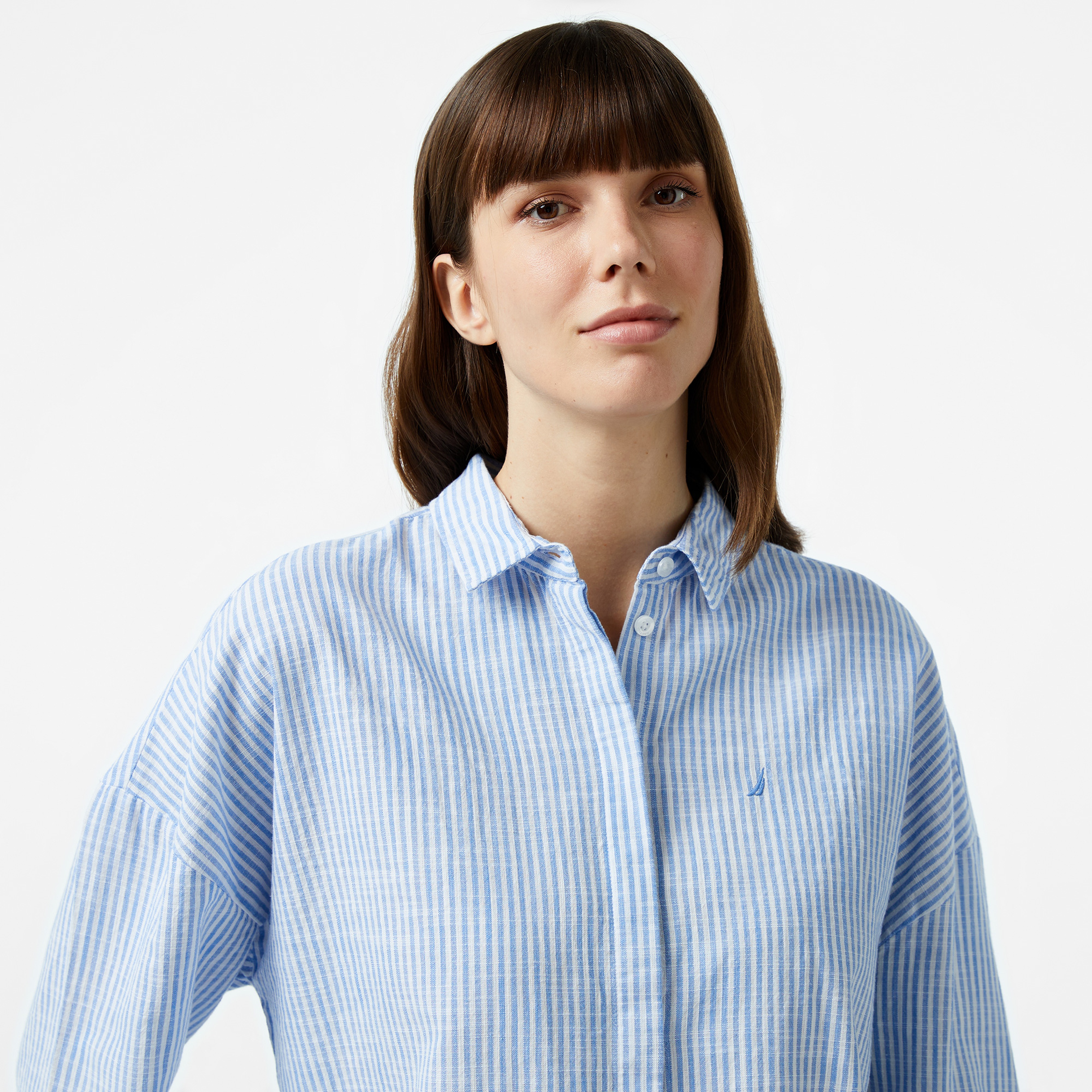 Nautica Kadın Mavi Regular Fit Gömlek