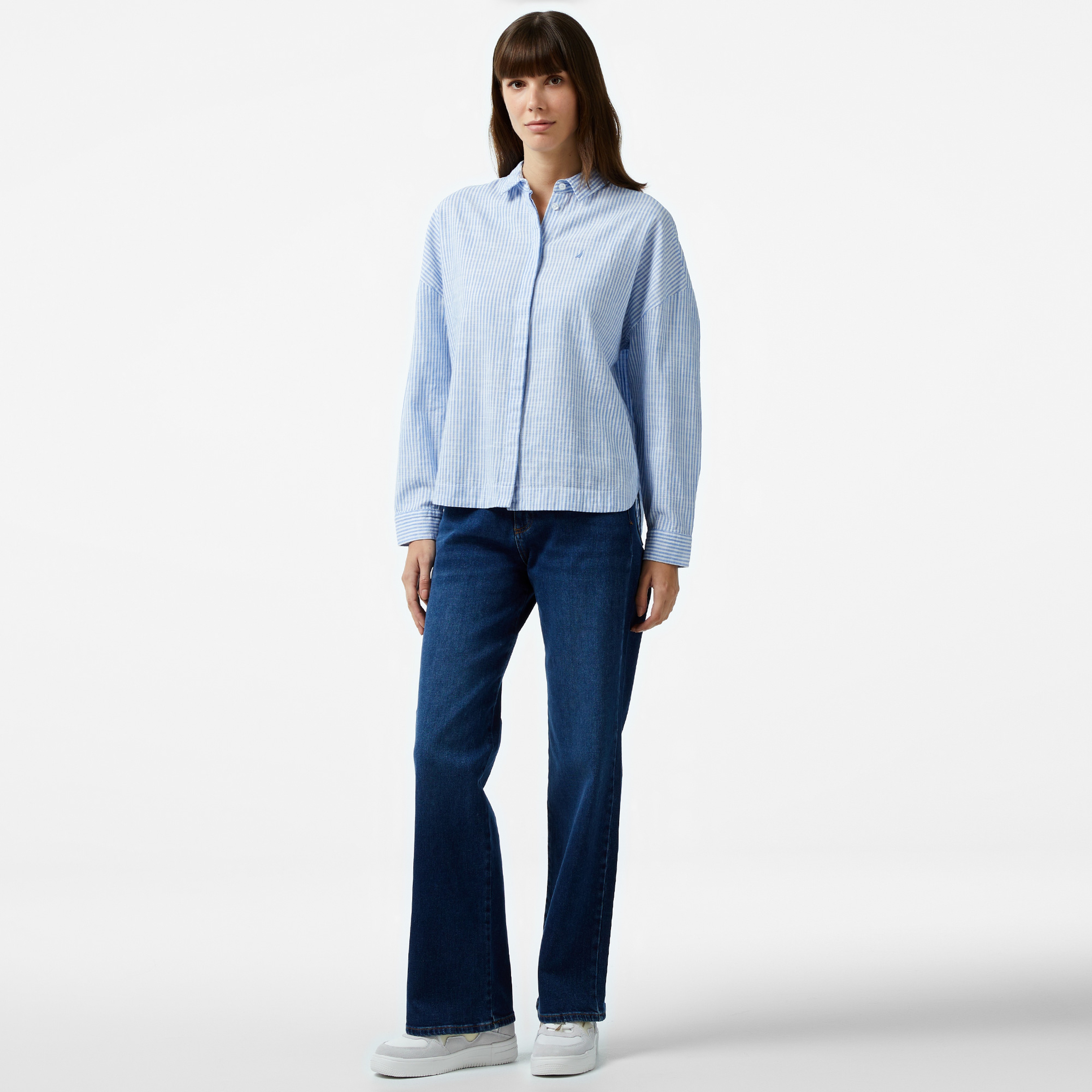 Nautica Kadın Mavi Regular Fit Gömlek