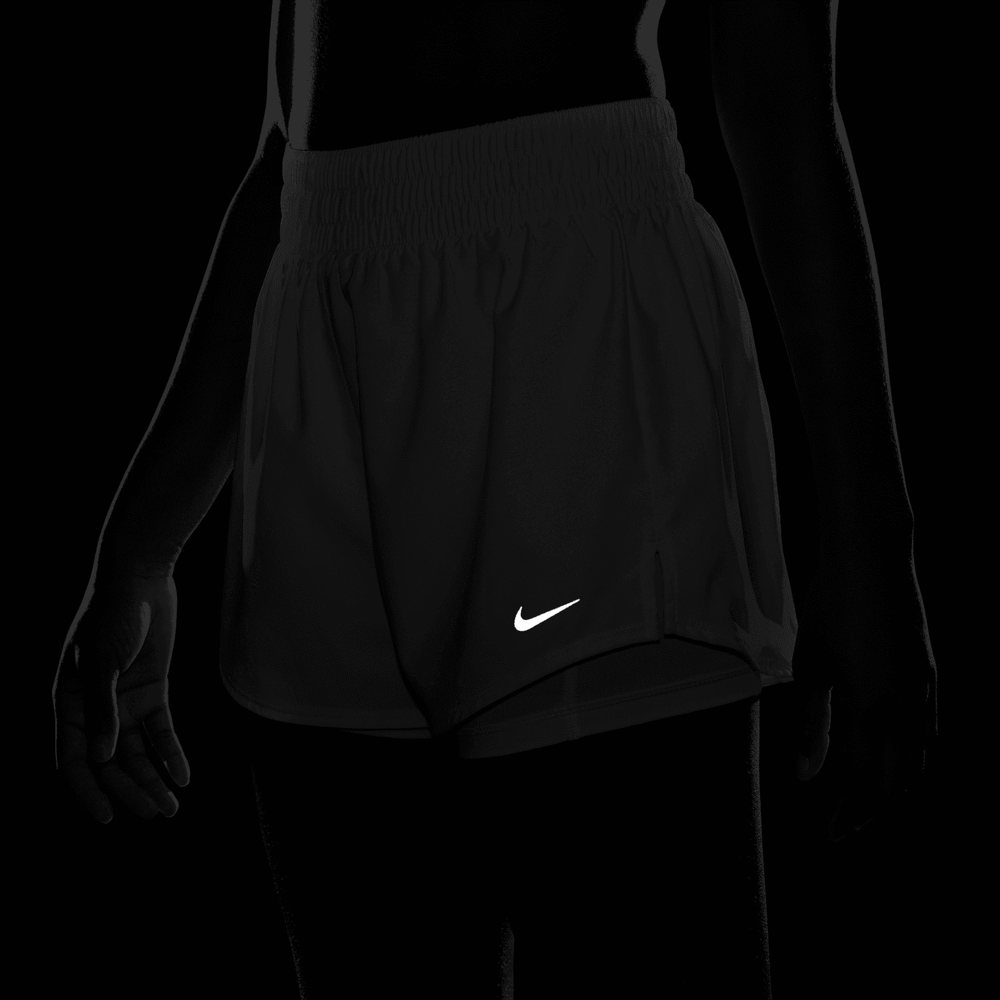 Nike One Dri-Fit Yüksek Belli Kadın Beyaz Antrenman Şortu