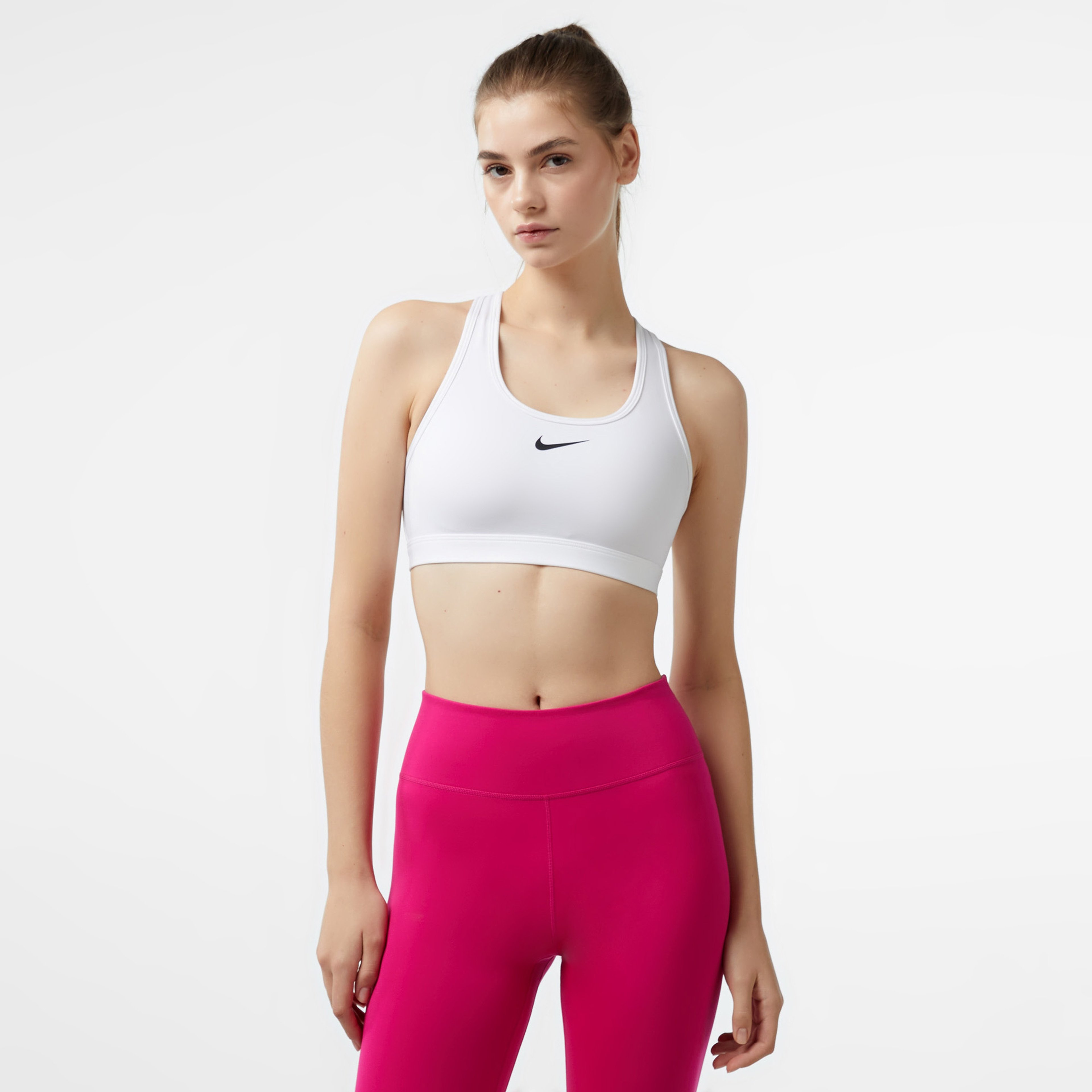 Nike Swoosh Medium Support Kadın Beyaz Bra