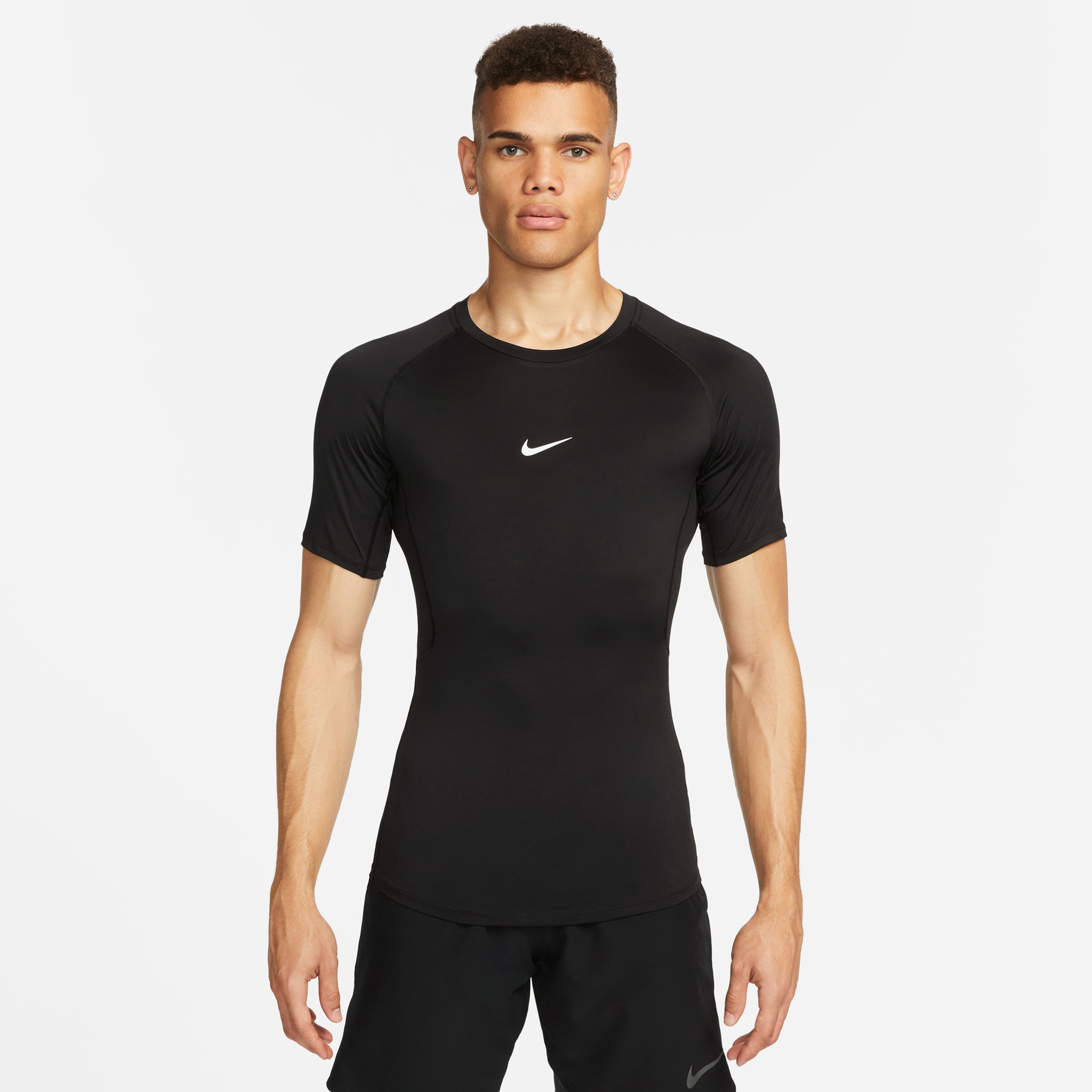 Nike Pro Dri Fit Tight Top Erkek Siyah Antrenman T