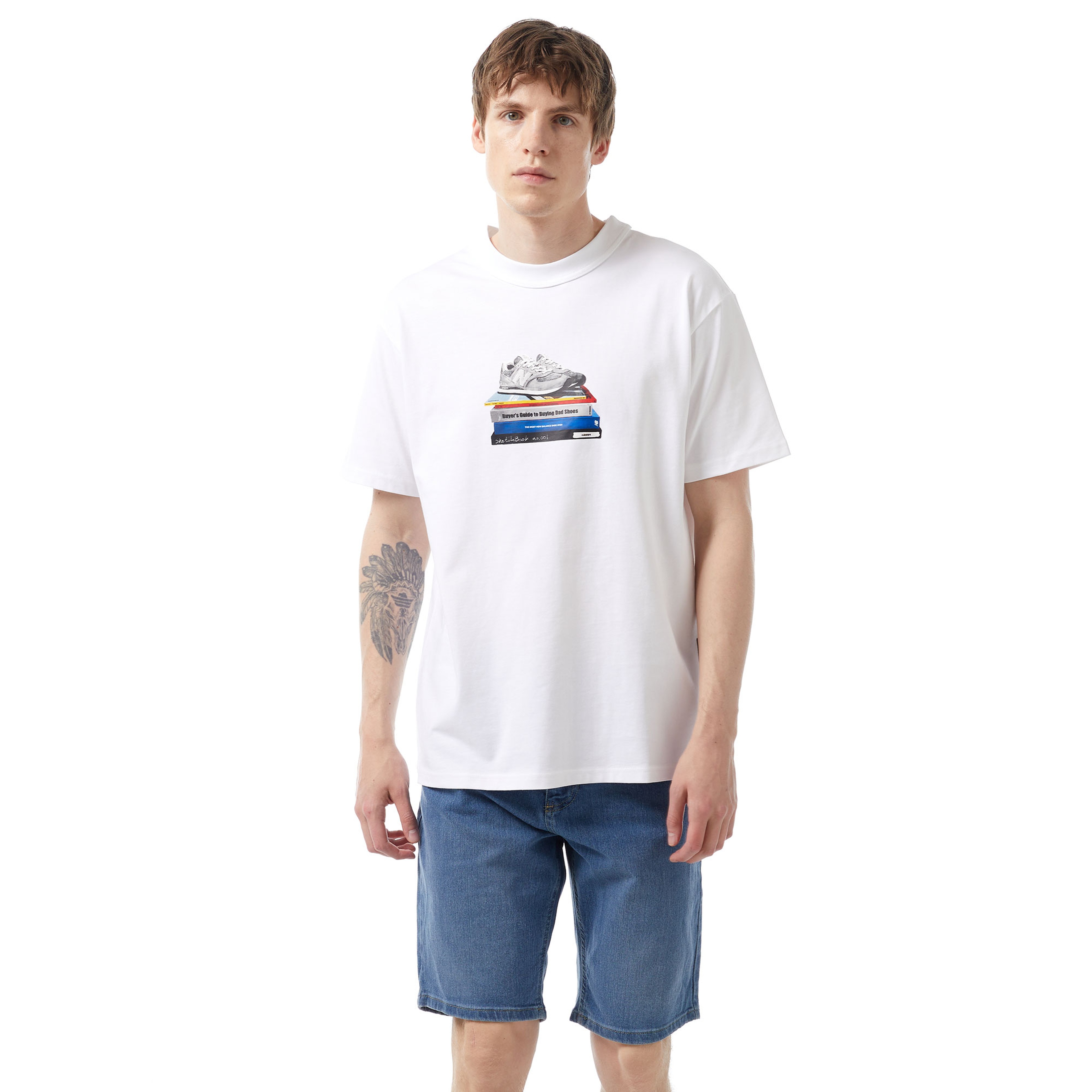 New Balance Erkek Beyaz T-Shirt
