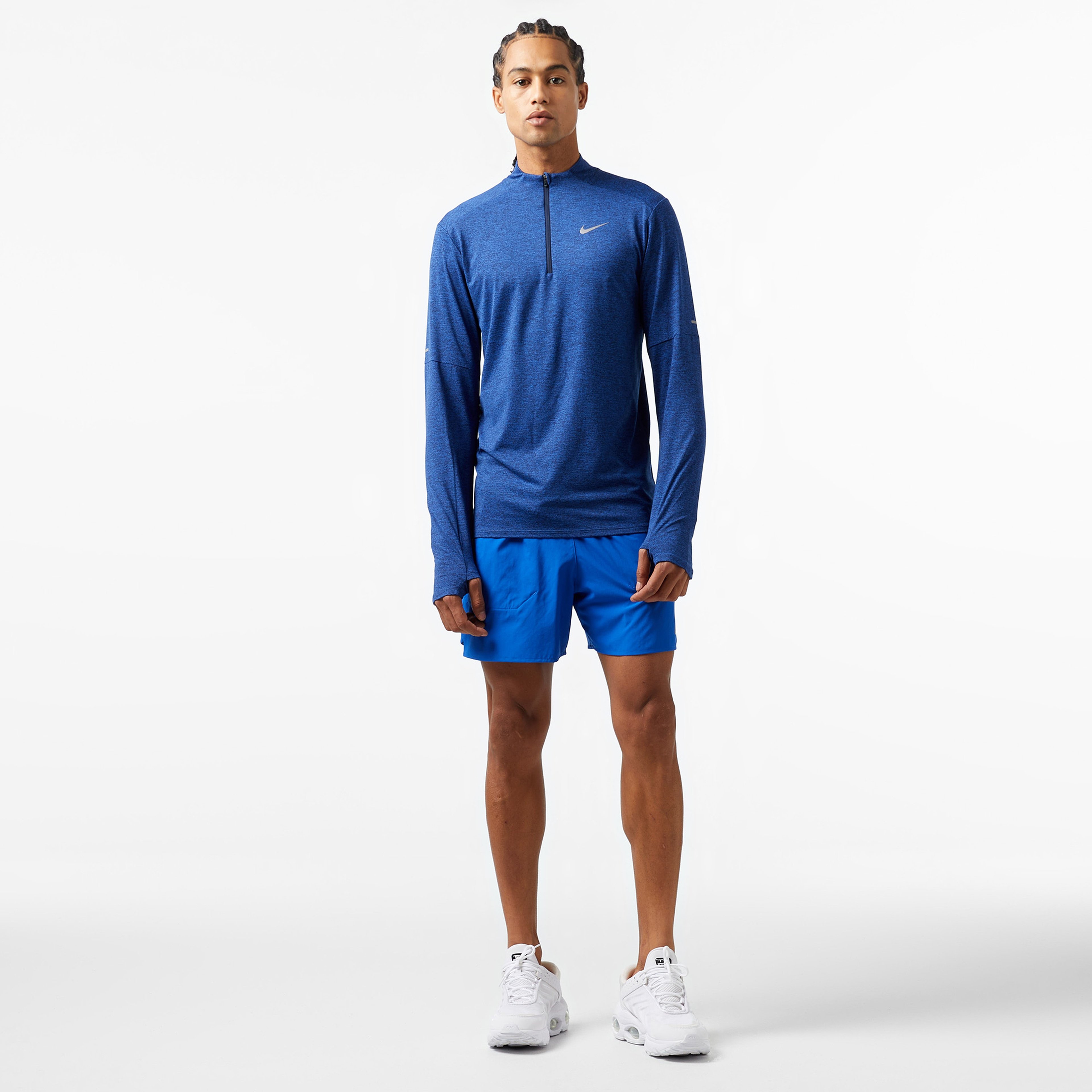 Nike Dri-FIT Element Half Zip Erkek Mavi Uzun Kollu T-Shirt