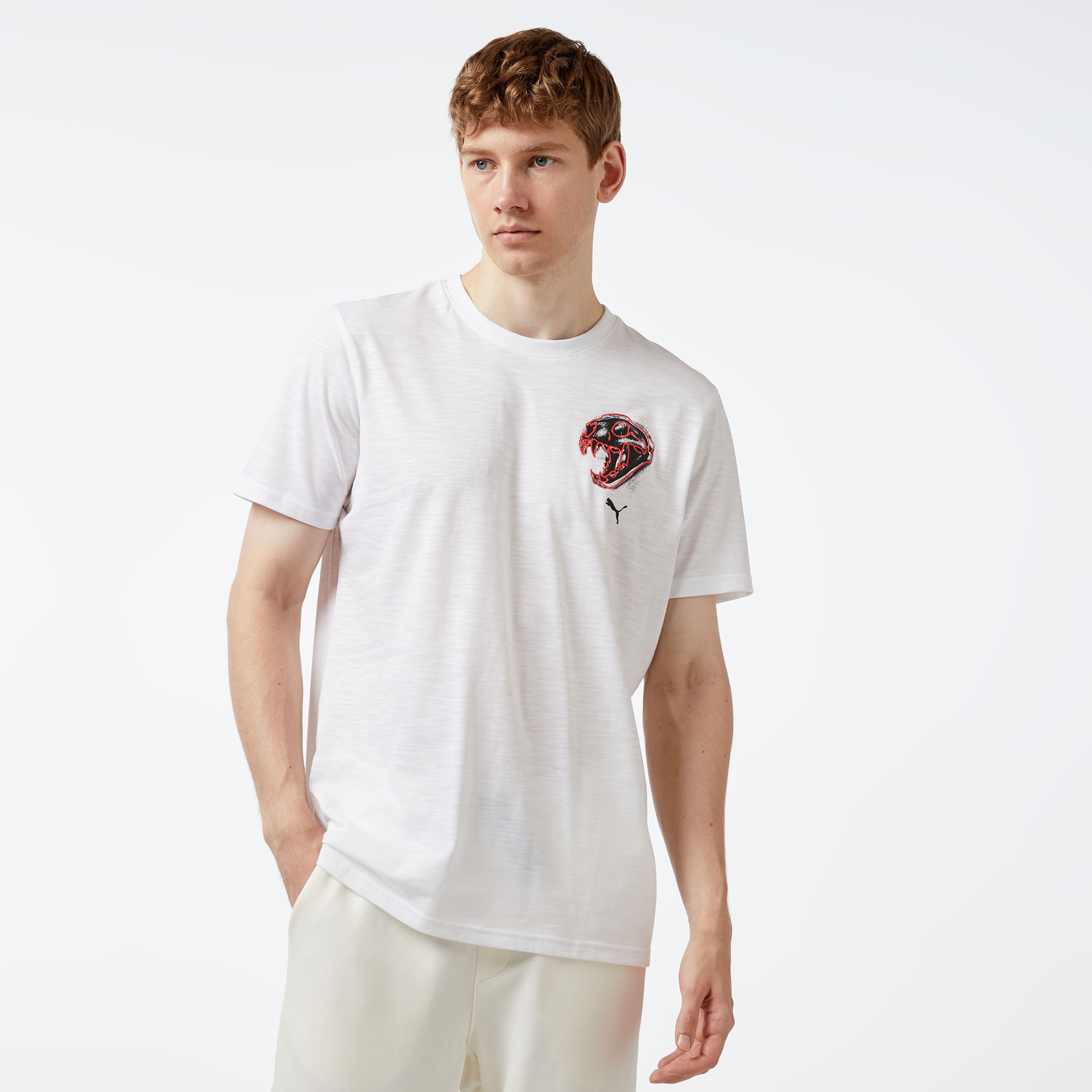 Puma Graphıc Emblem Unisex Beyaz T-Shirt